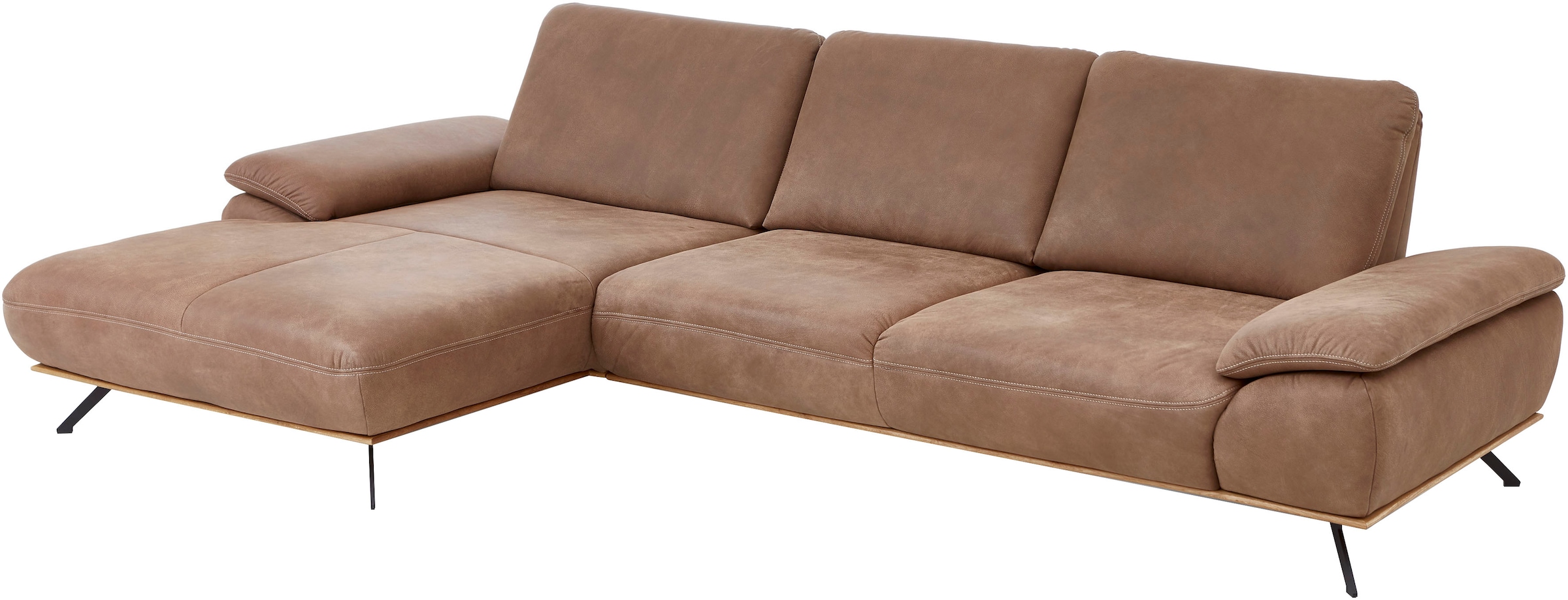 Die PlanBar Ecksofa »PN-EM18063 L-Form«, wahlweise mit echt bezogenem Rücke günstig online kaufen