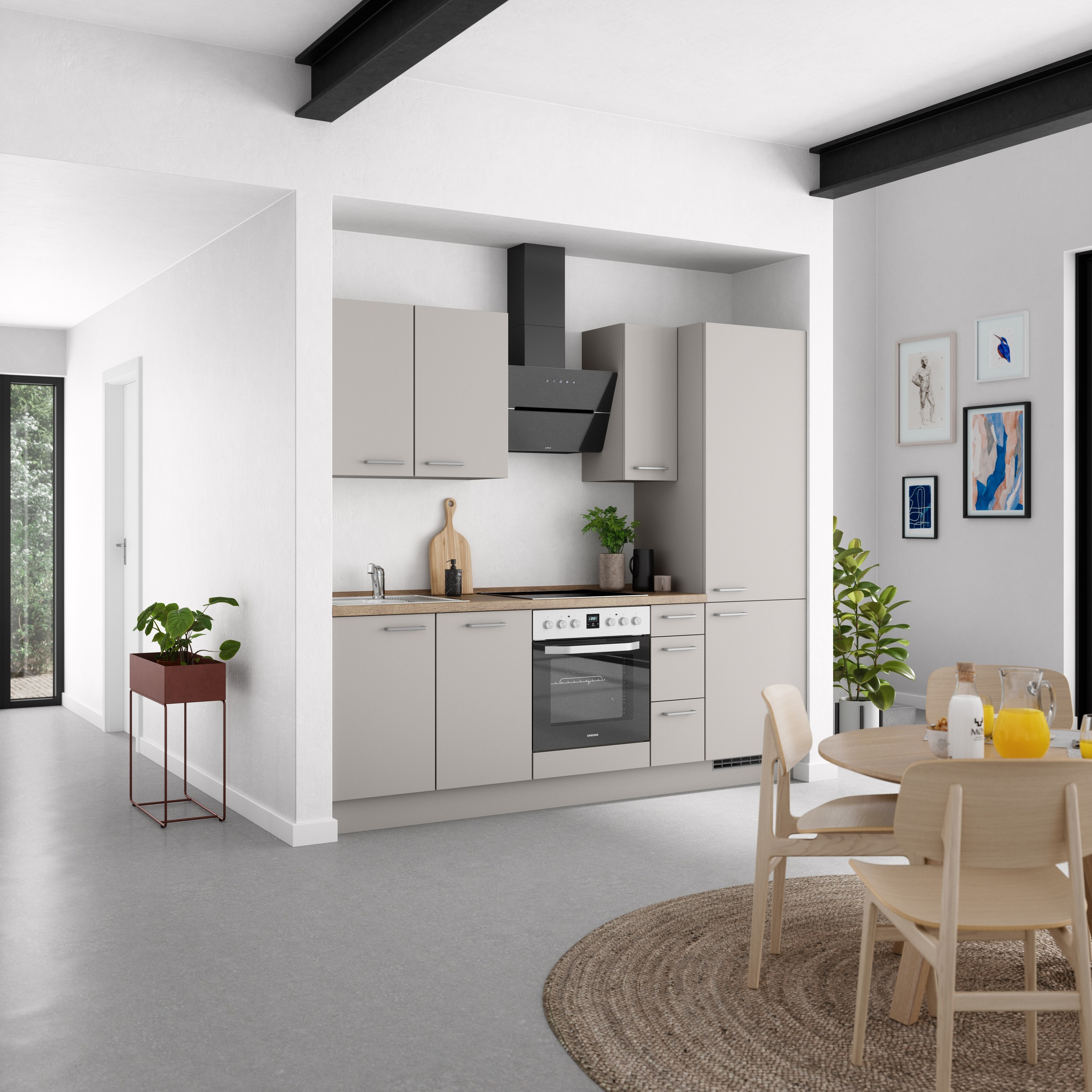 nobilia® Küchenzeile »"Touch II"«, vormontiert, Ausrichtung wählbar, Breite 240 cm, wahlw. mit E-Geräten