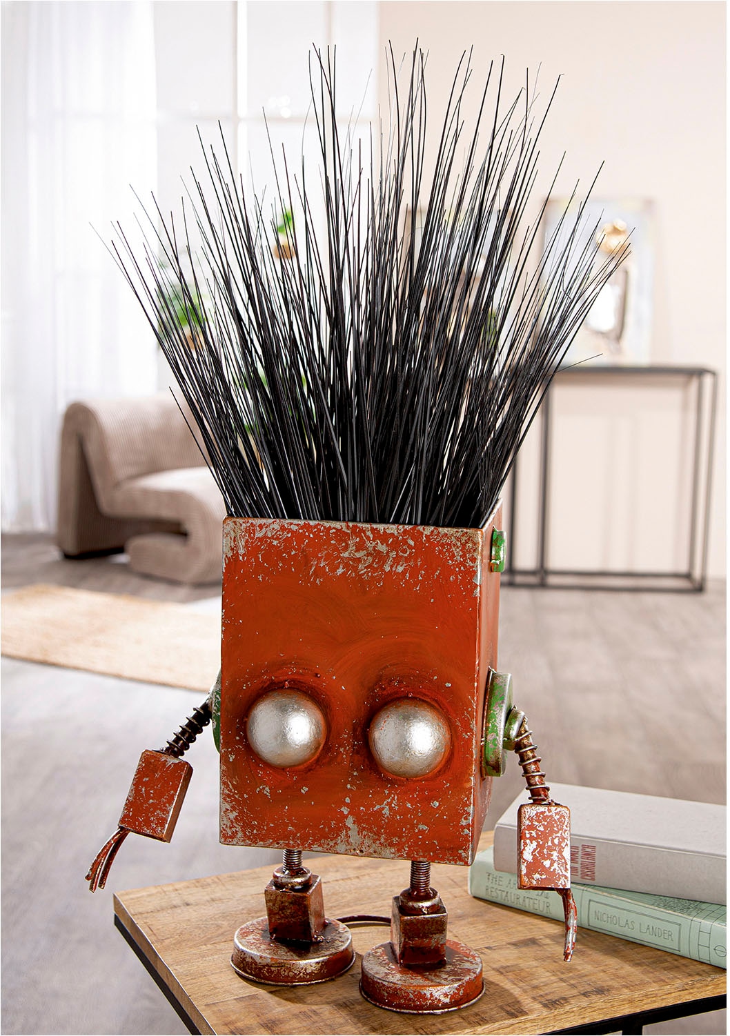 Casablanca by Gilde Übertopf »Übertopf Roboter Robotic rostbraun H. 37,5 cm«, (1 St.)