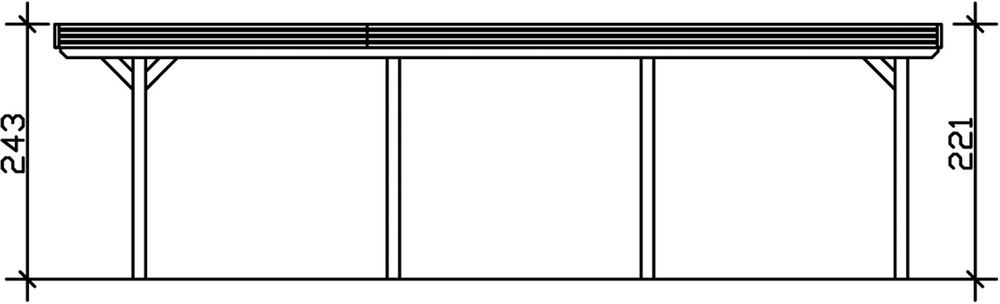 Skanholz Einzelcarport »Spessart«, Holz, 291 cm, Anthrazit