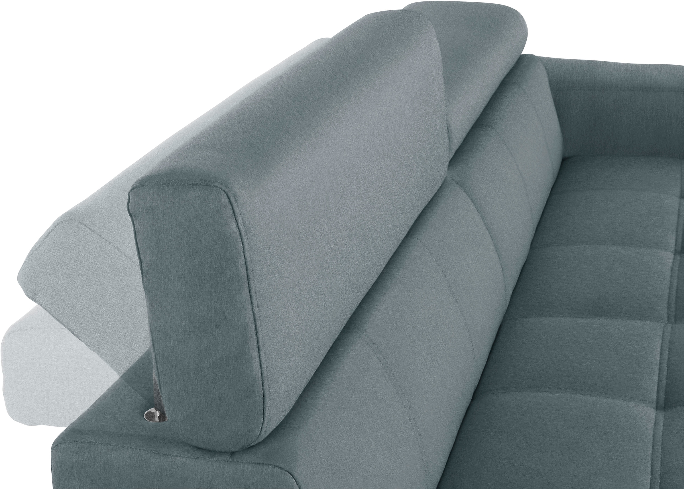 DOMO collection 2,5-Sitzer »Cunelli zeitlos und elegant, moderne Sitznähte als Designelement,«, wahlweise mit 6-fach verstellbaren Kopfteilen, fester Sitzkomfort