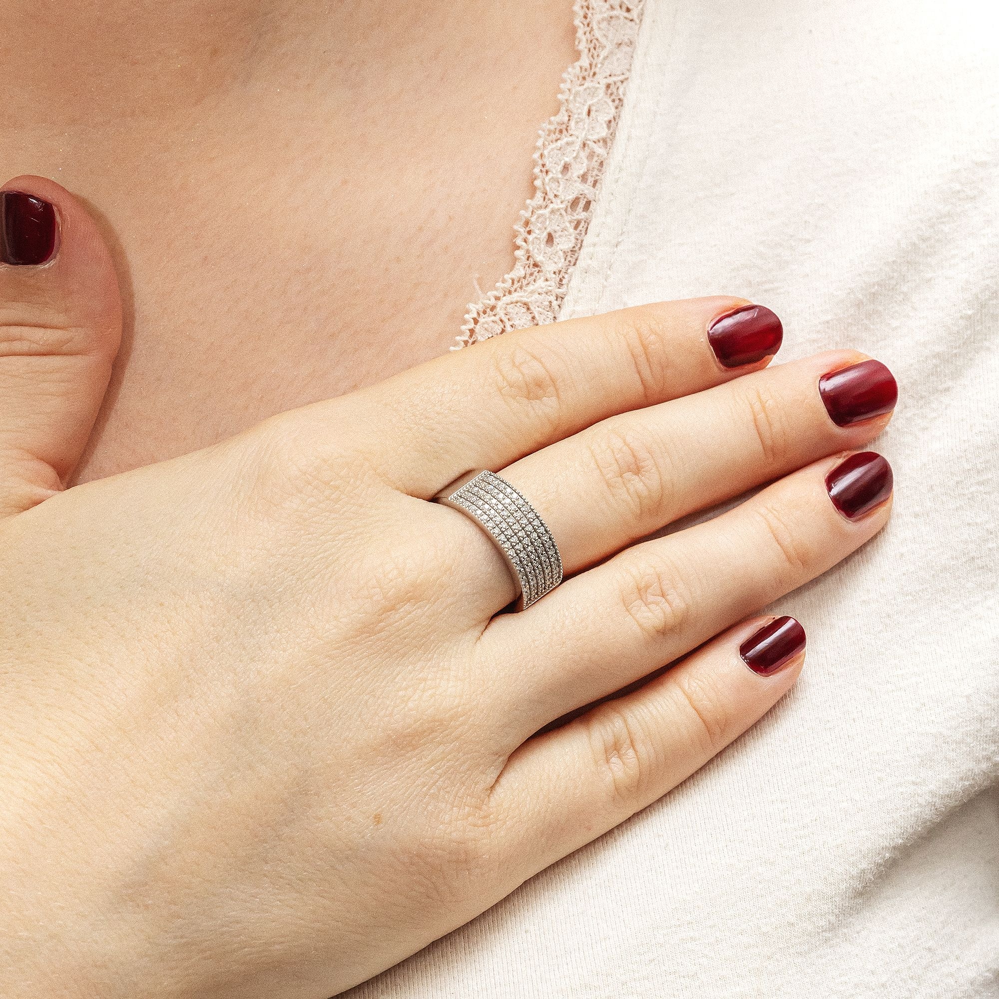 Diamonds by Ellen K. Fingerring »585 Gold mit 85x Diamant zus. 0,25ct.«