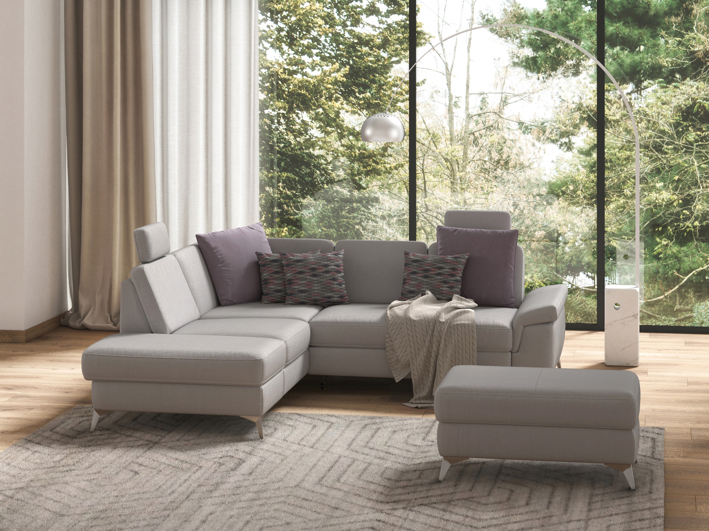 sit&more Ecksofa »Padua L-Form«, inklusive Sitztiefenverstellung, Armteilfu günstig online kaufen