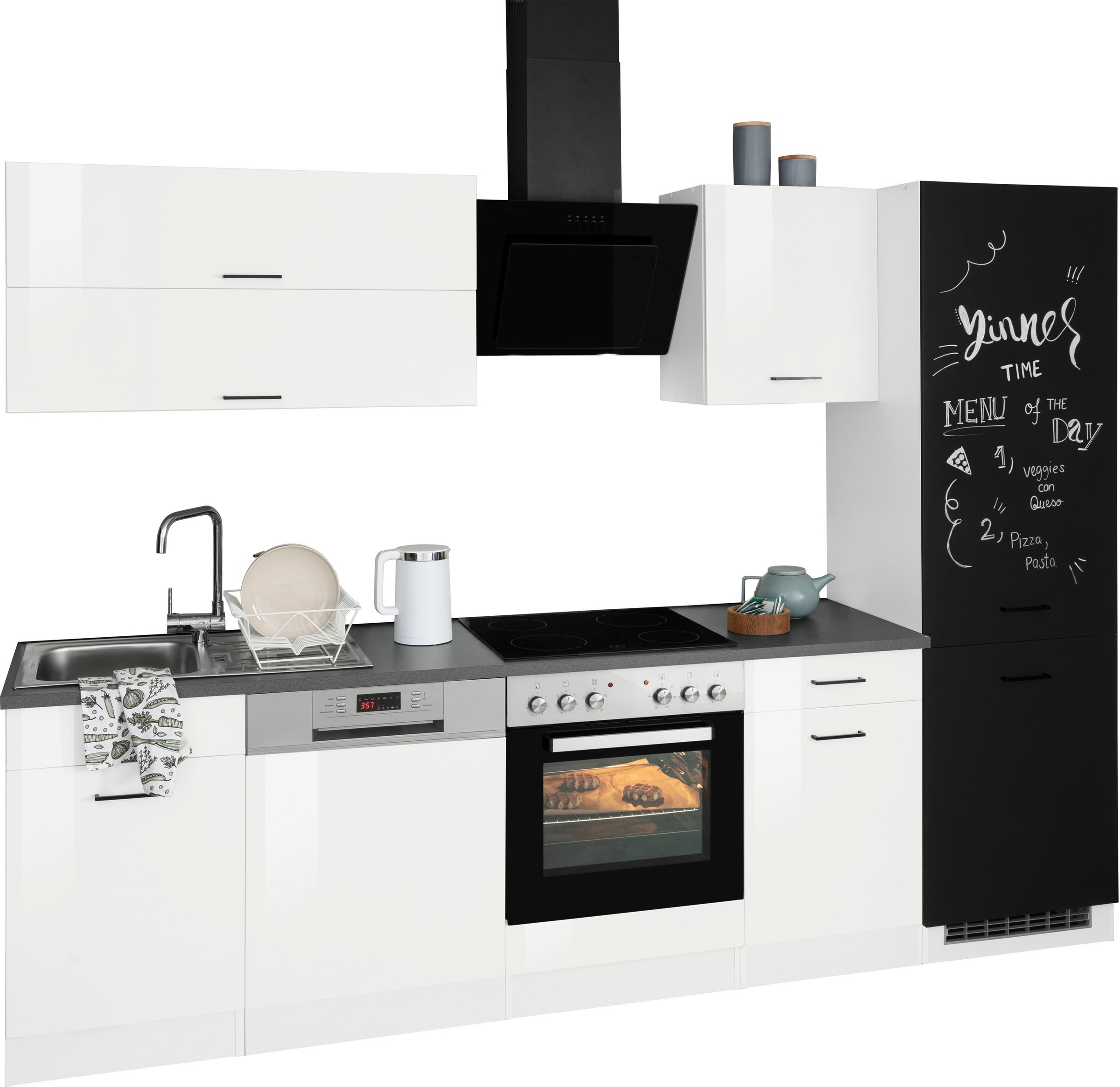 KOCHSTATION Küchenzeile »KS-Trier«, mit E-Geräten, Breite 280 cm