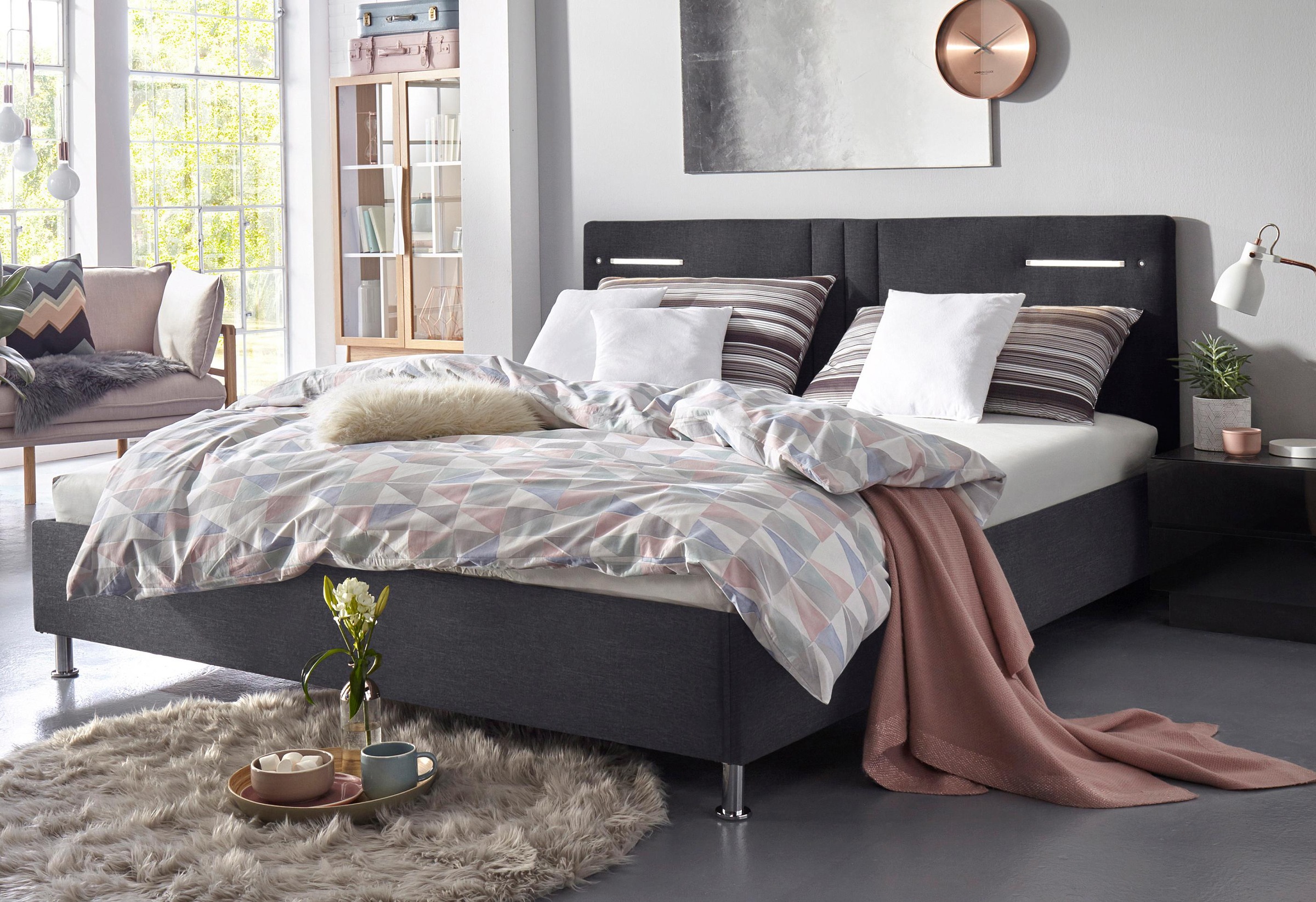 Westfalia Schlafkomfort Polsterbett "Elba" wahlweise mit LED-Beleuchtung günstig online kaufen