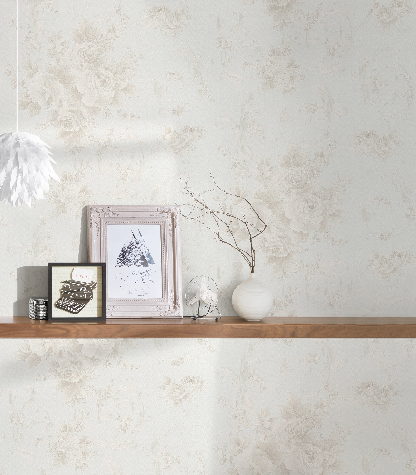 A.S. Création Vliestapete »Romantico romantisch floral«, floral-botanisch-Wald, Blumen-Tapete Floral Tapeten Wohnzimmer Schlafzimmer Küche Flur Design