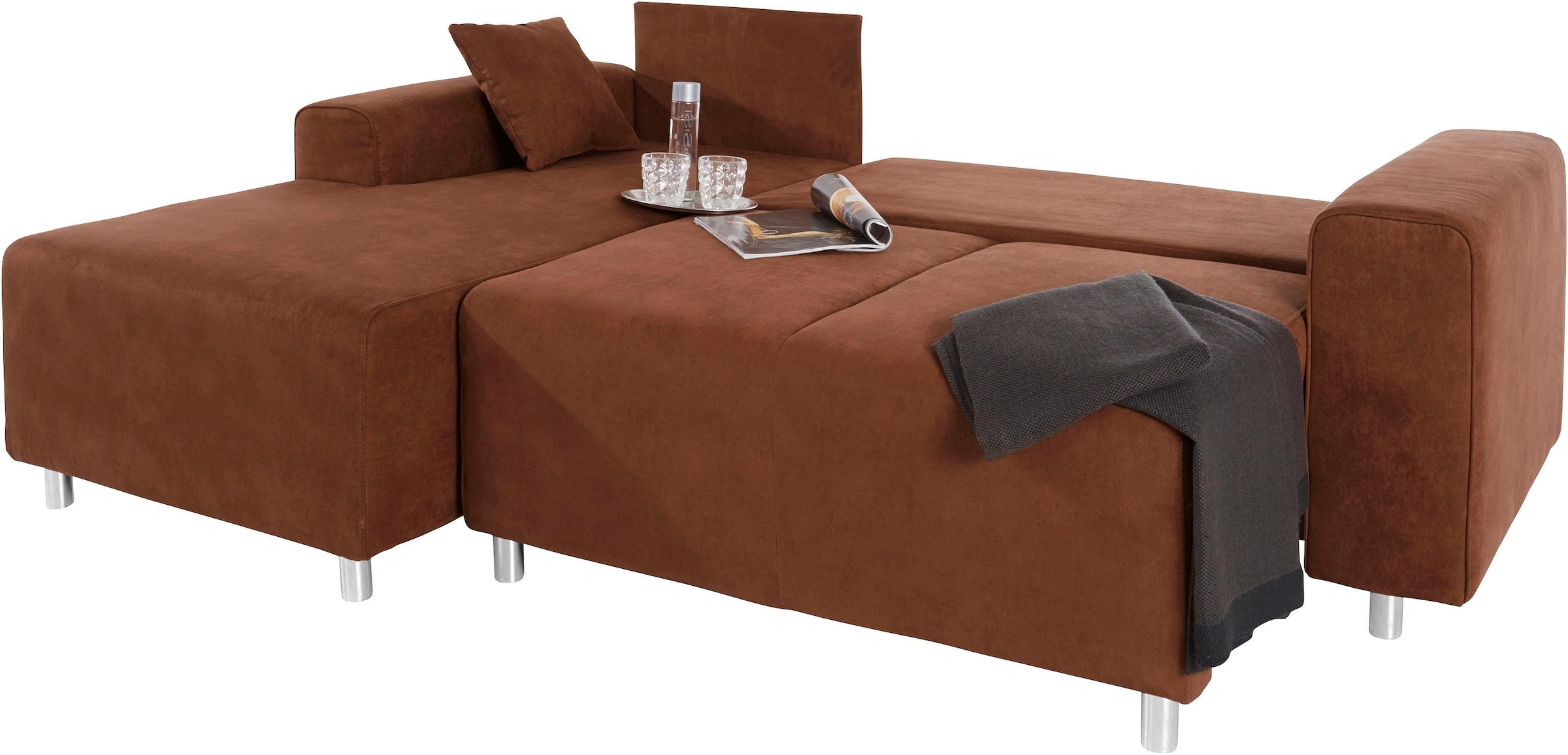 Guido Maria Kretschmer Home&Living Ecksofa »Györ«, L-Form, wahlweise mit Bettfunktion und Bettkasten incl. 2 Zierkissen
