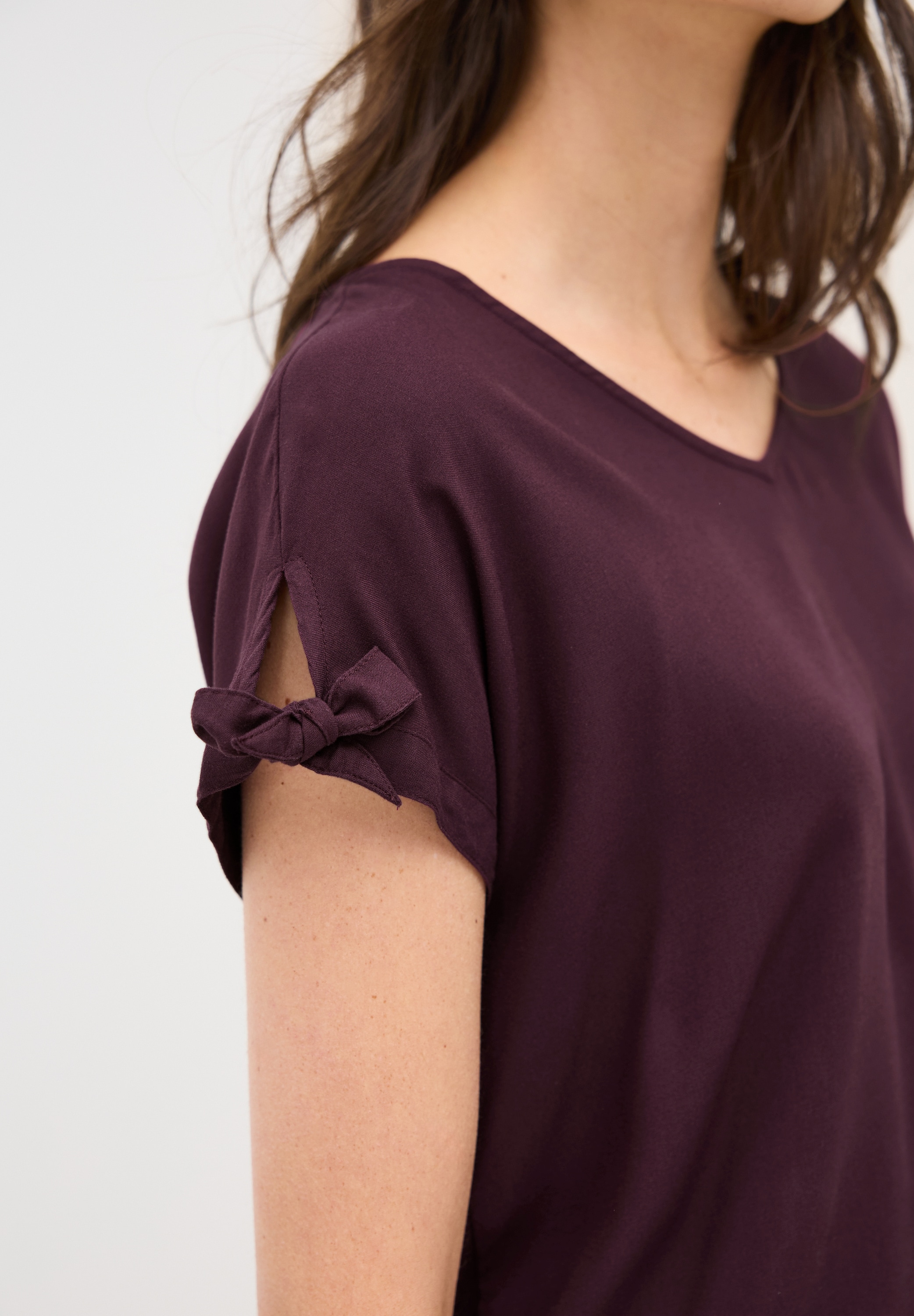 Cecil T-Shirt, Blusenshirt mit gerundetem V-Ausschnitt