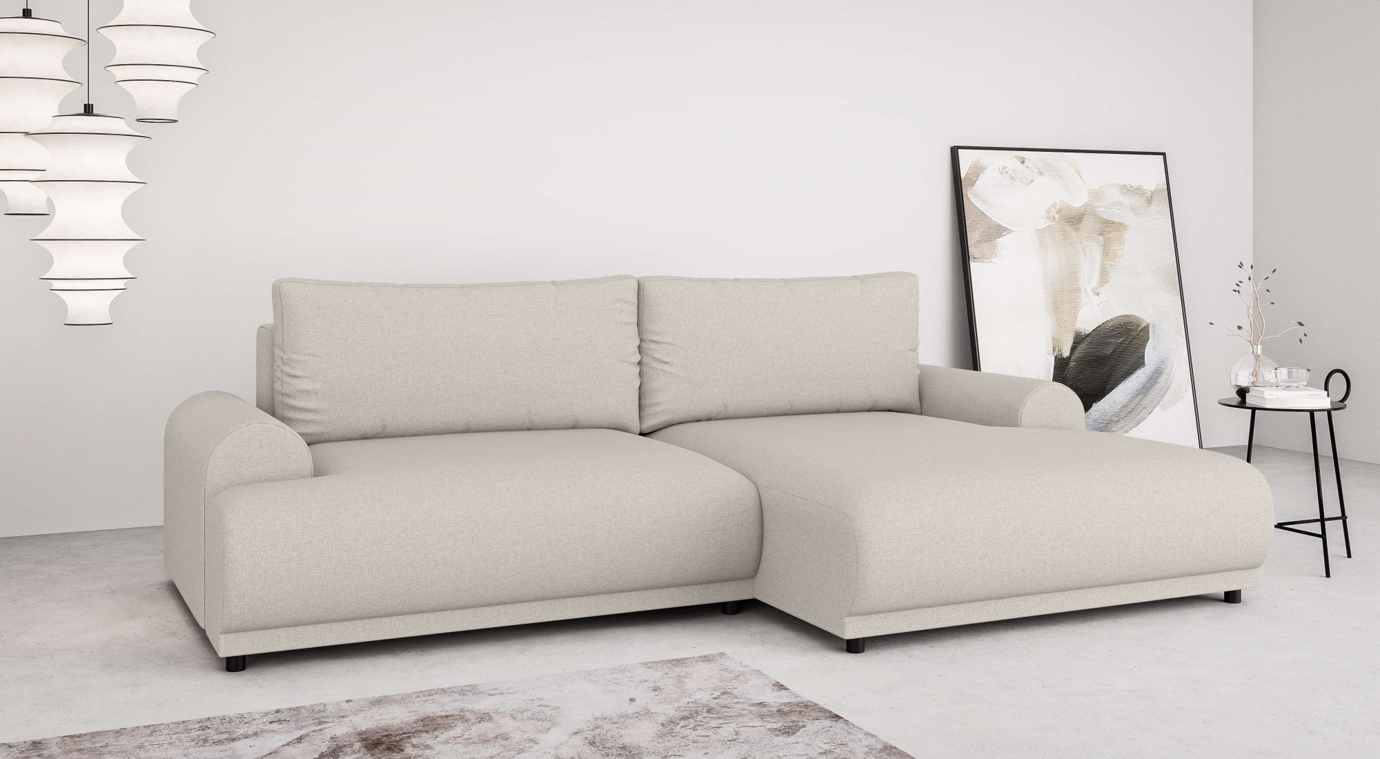 Home affaire Ecksofa »Marsby, mit Bettfunktion und Bettkasten, Maße: B/H/T günstig online kaufen