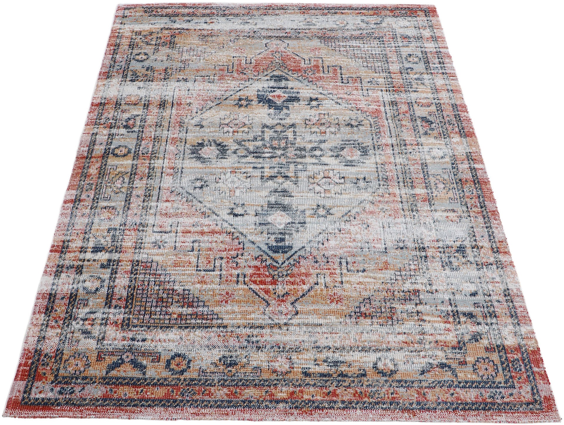 carpetfine Teppich »Omen_1«, rechteckig, 3 mm Höhe, Orient Vintage Look