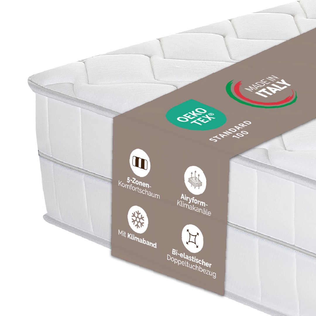 DI QUATTRO Komfortschaummatratze »Matratze Airy Form 15, Matratze in verschiedenen Größen erhältlich« 15 cm hoch Raumgewicht: 28 kg/m³ 1 Stk. tlg. Die Matratze, die atmet. Besonders atmungsaktiver Kern. Top bewertet.