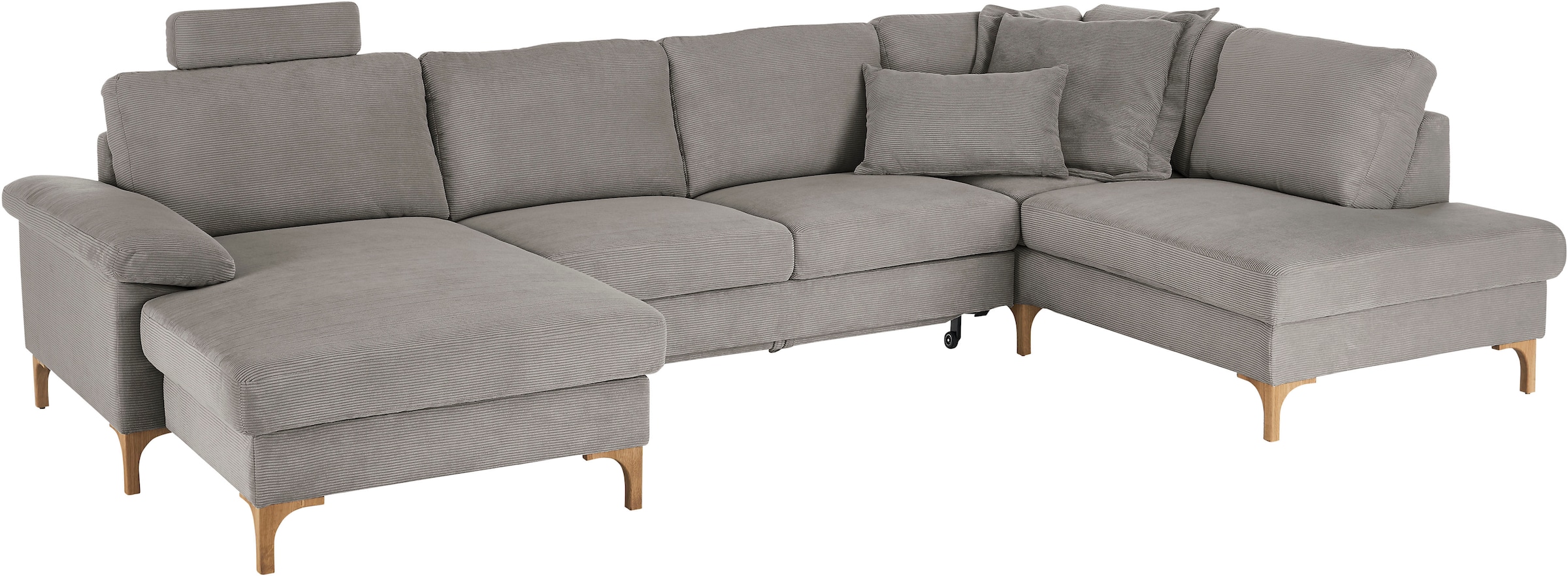 3C Candy Wohnlandschaft »Lecce, wahlweise PUR-Schaumstoff oder Tonnentaschenfederkern U-Form« Bettkasten in Umbauecke und Longchair, sowie Querschläfer im 2-Sitzer