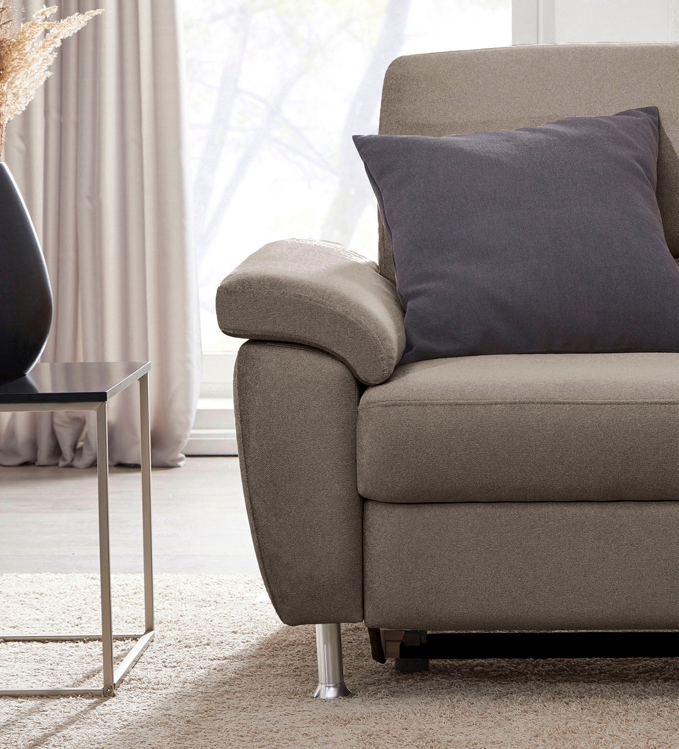 CALIZZA INTERIORS Ecksofa »Onyx L-Form«, Ottomane links oder rechts, wahlweise mit Bettfunktion, Breite 257 cm