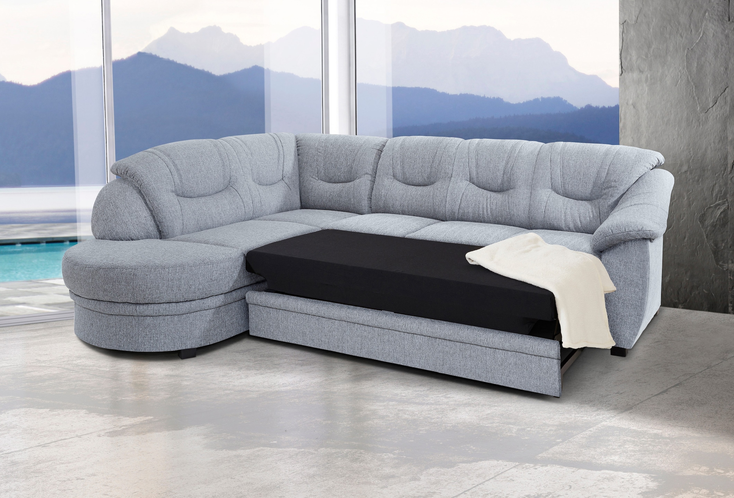 sit&more Ecksofa »Savoni L-Form«, wahlweise mit Bettfunktion