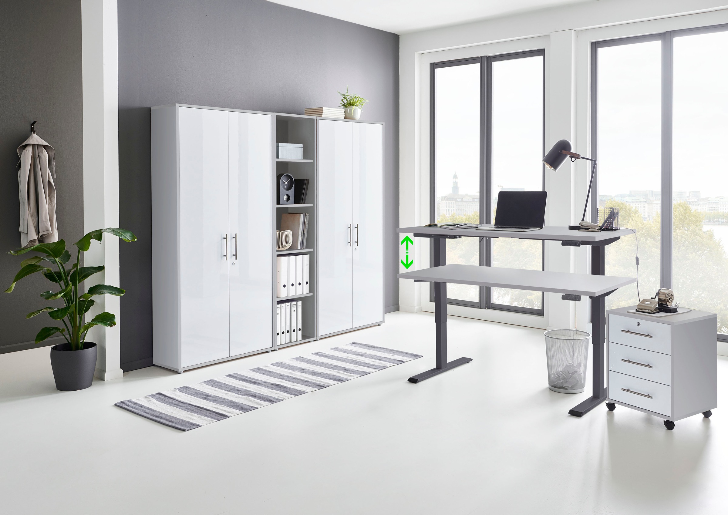 BMG Möbel Büromöbel-Set »Tabor«, (Set, 5 tlg.), mit elektrisch höhenverstel günstig online kaufen