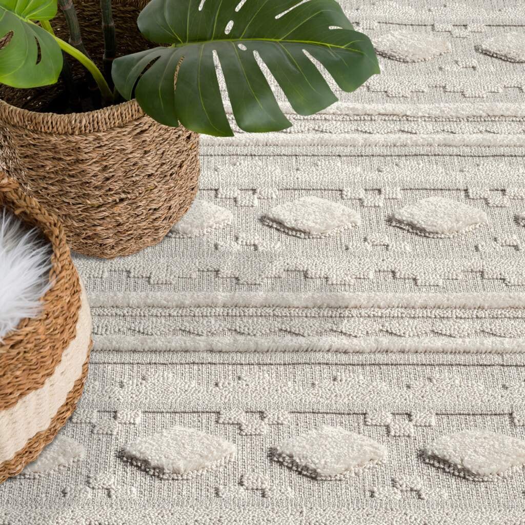 Carpet City Hochflor-Teppich »VALENCIA 930«, rechteckig, 20 mm Höhe, Boho-Stil, Hochtief-Muster/ 3D-Effekt, mit Fransen