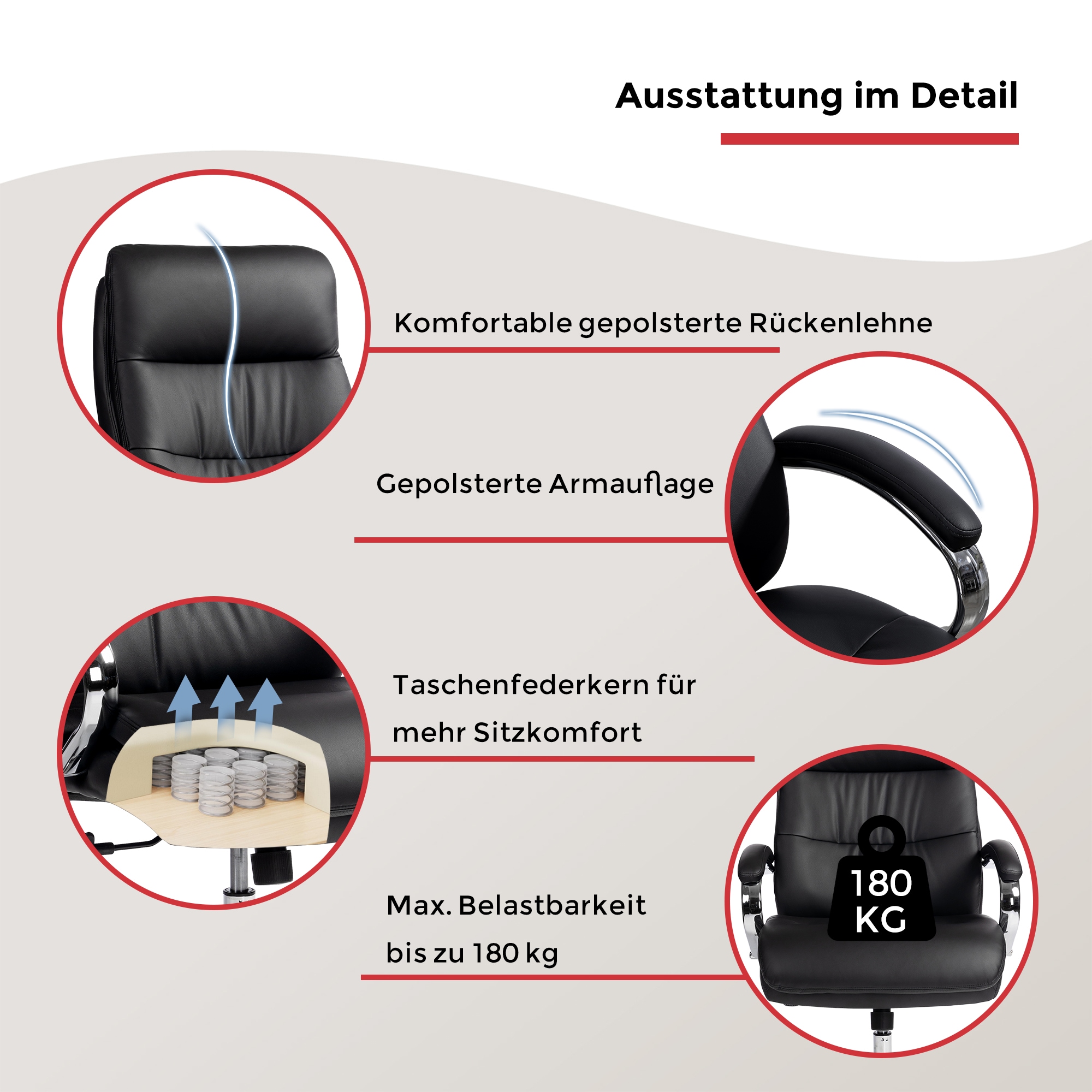 Duo Collection Chefsessel »Chefsessel Federico 180 kg« () Federkern, bis 180 kg