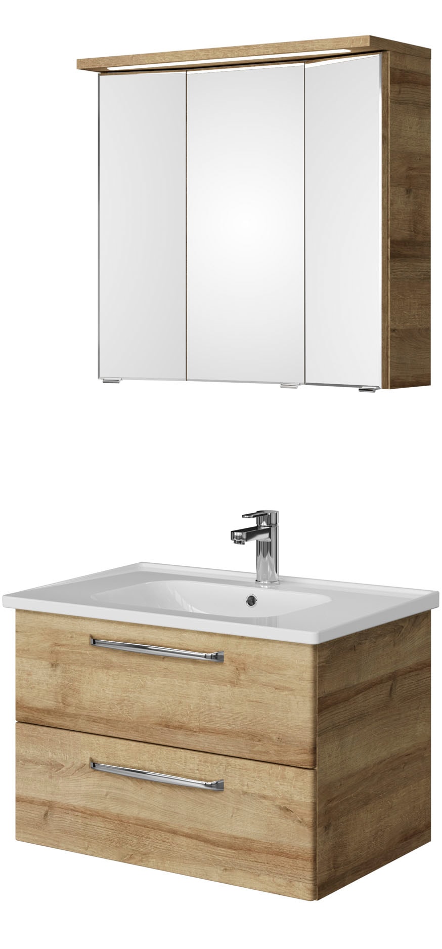 Saphir Badmöbel-Set »Trentino 2-teilig Keramik-Waschtisch mit LED-Spiegelsc günstig online kaufen