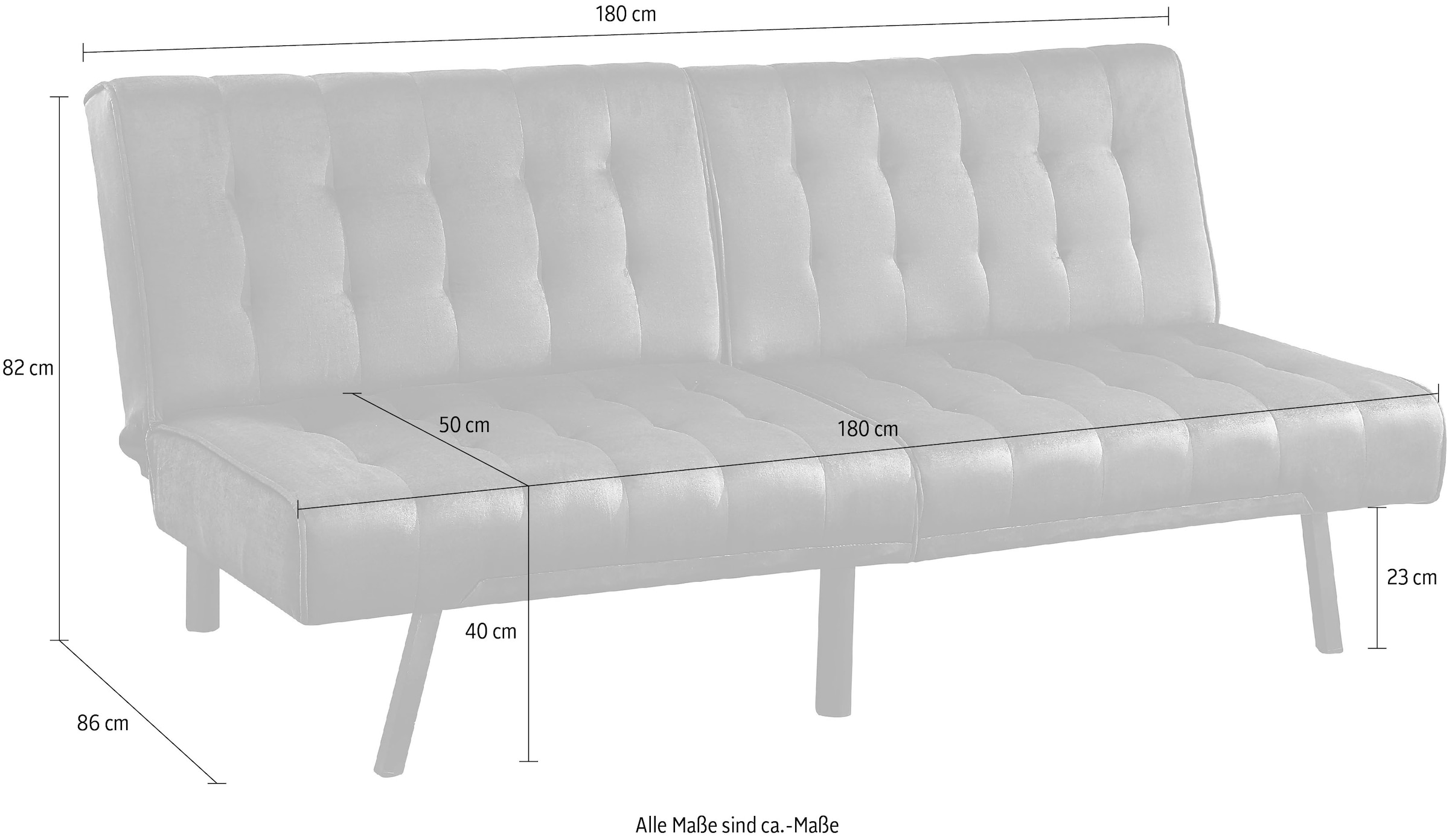 ATLANTIC home collection 2-Sitzer »Pierre«, Schlafsofa, mit 3-stufiger Rasterfunktion, mit Wellenunterfederung