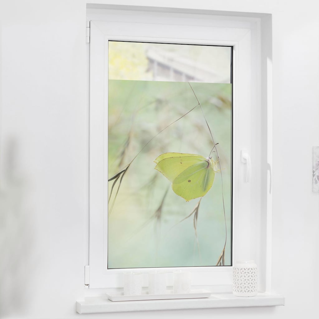 LICHTBLICK ORIGINAL Fensterfolie »Schmetterling Grün«, 1 St., blickdicht, strukturiertKlebepunkte