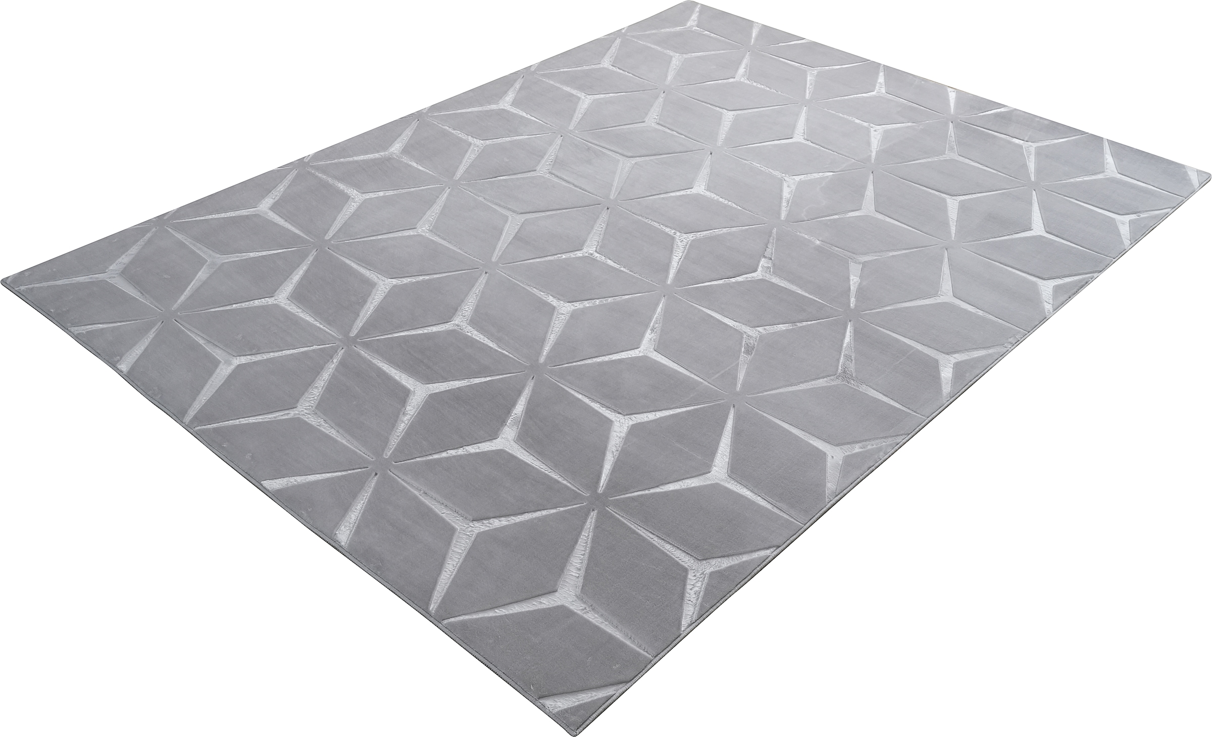 Kayoom Teppich »Calma 225« rechteckig 10 mm Höhe Kurzflor, 3-D Optik, Wohnzimmer