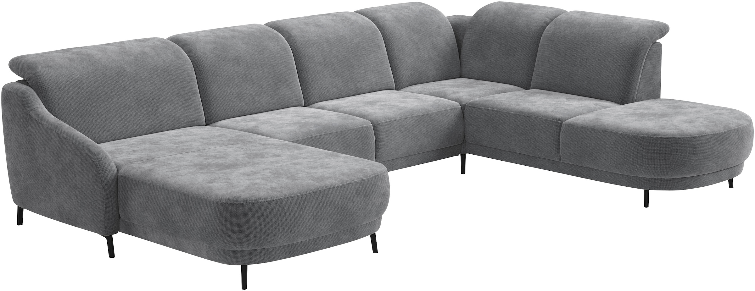 sit&more Wohnlandschaft »Blues U-Form«, inkl. Kopfteilverstellung, wahlweise mit Klapptisch und USB