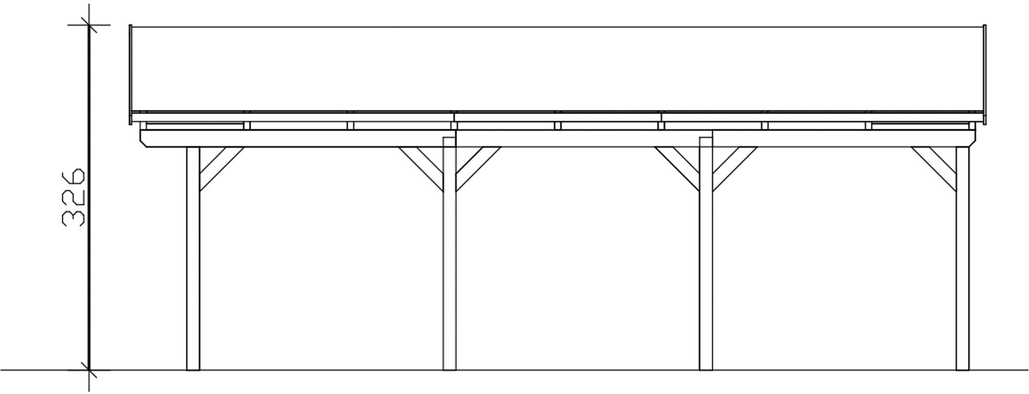 Skanholz Einzelcarport »Fichtelberg«, Holz, 379 cm, Anthrazit