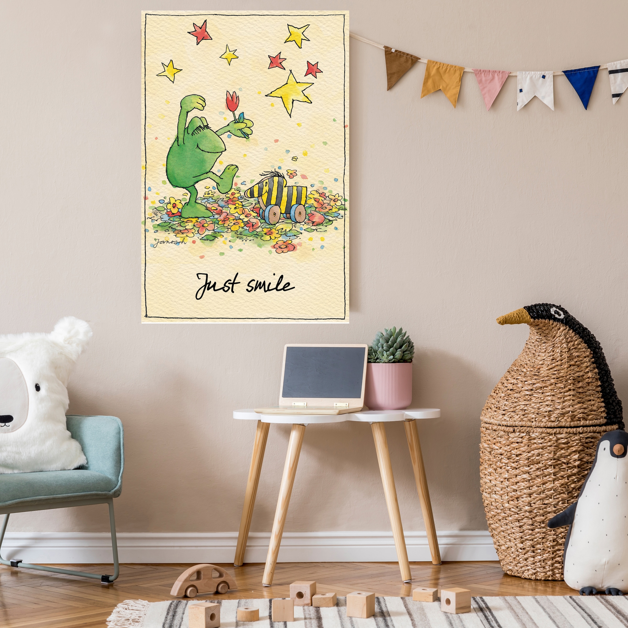 LuckyLinde Leinwandbild »Der Froch - Just Smile« 1 Stk. tlg. Exklusive JANO günstig online kaufen