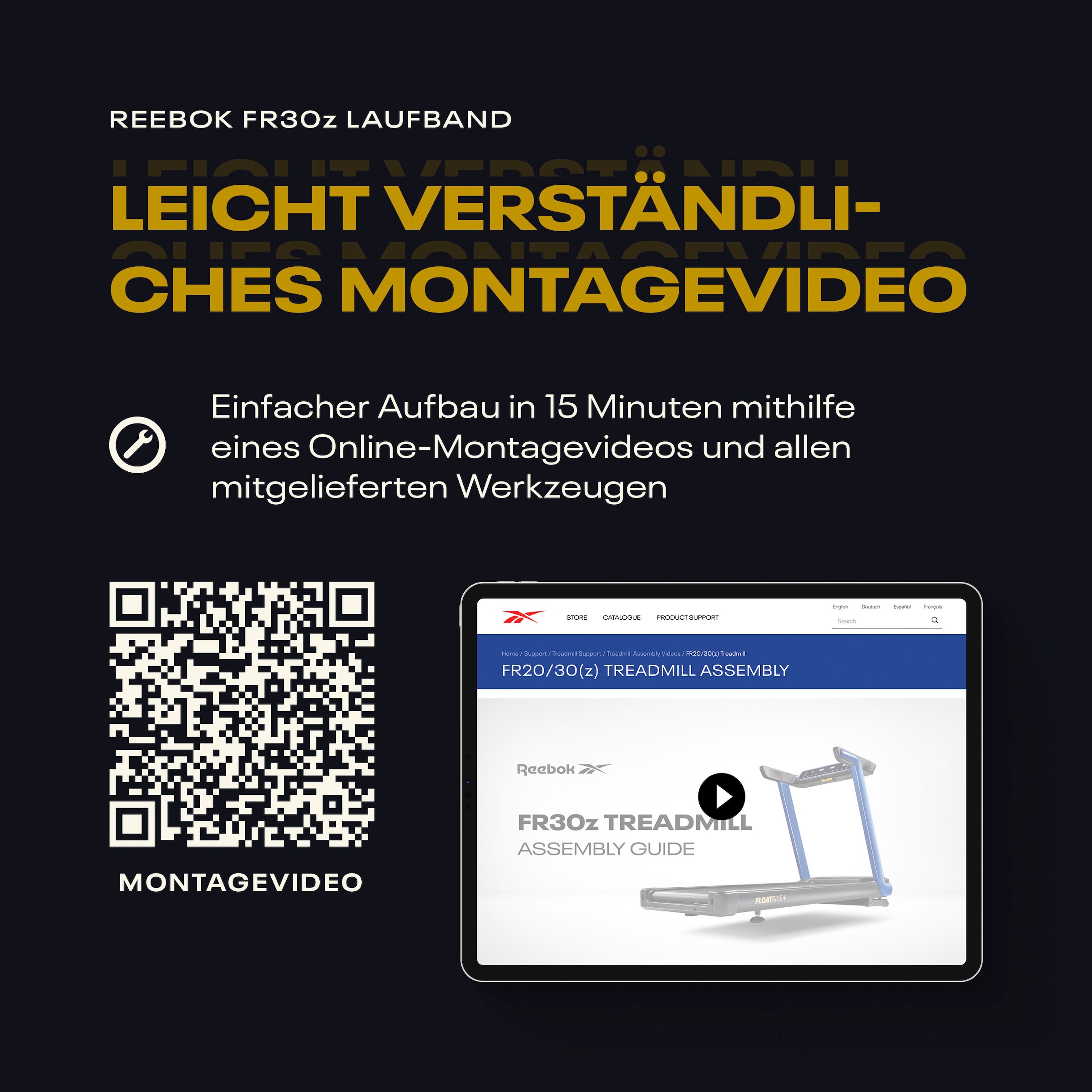 Reebok Laufband »FR30z Floatride« bis max. 20 km/h, mit Steigung, 150 kg max. Benutzergewicht
