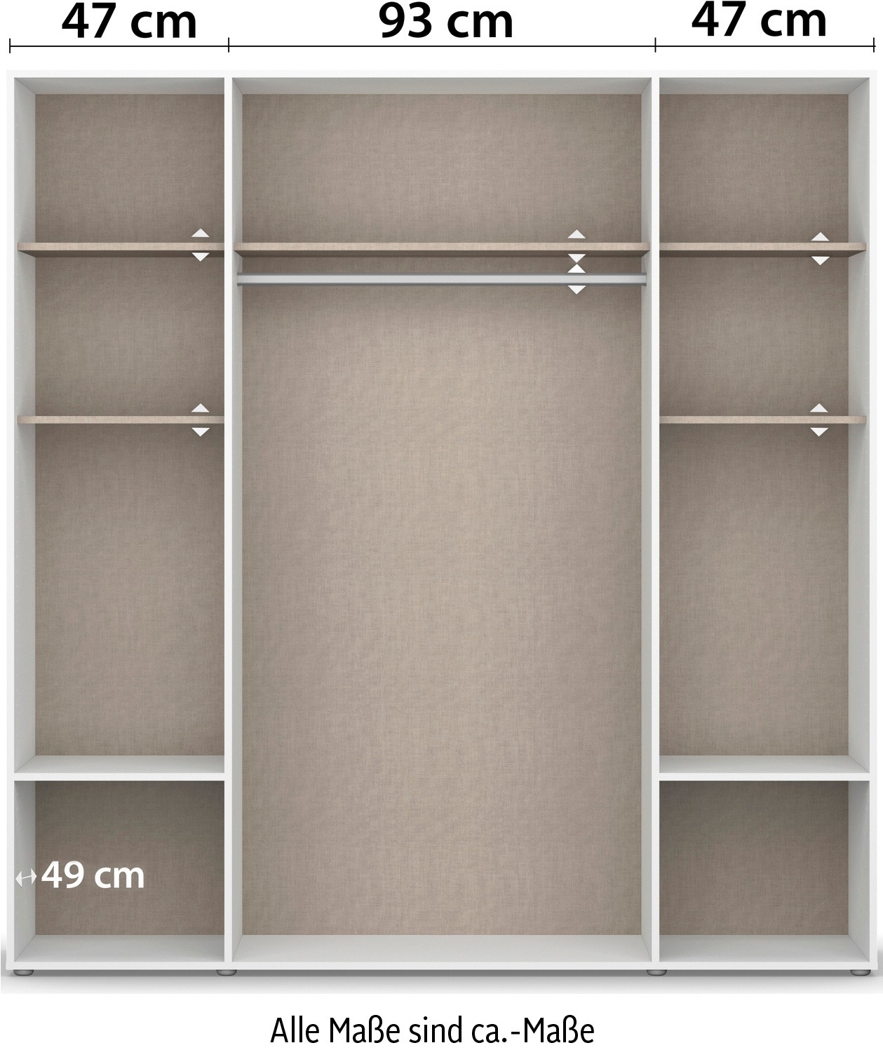 rauch Drehtürenschrank »Kleiderschrank Schrank Garderobe Wäscheschrank VOYAGER«, (in 3 verschiedenen Ausstattungen BASIC/CLASSIC/PREMIUM), moderne Griffe in Graumetallic mit Außenschubkästen MADE IN GERMANY