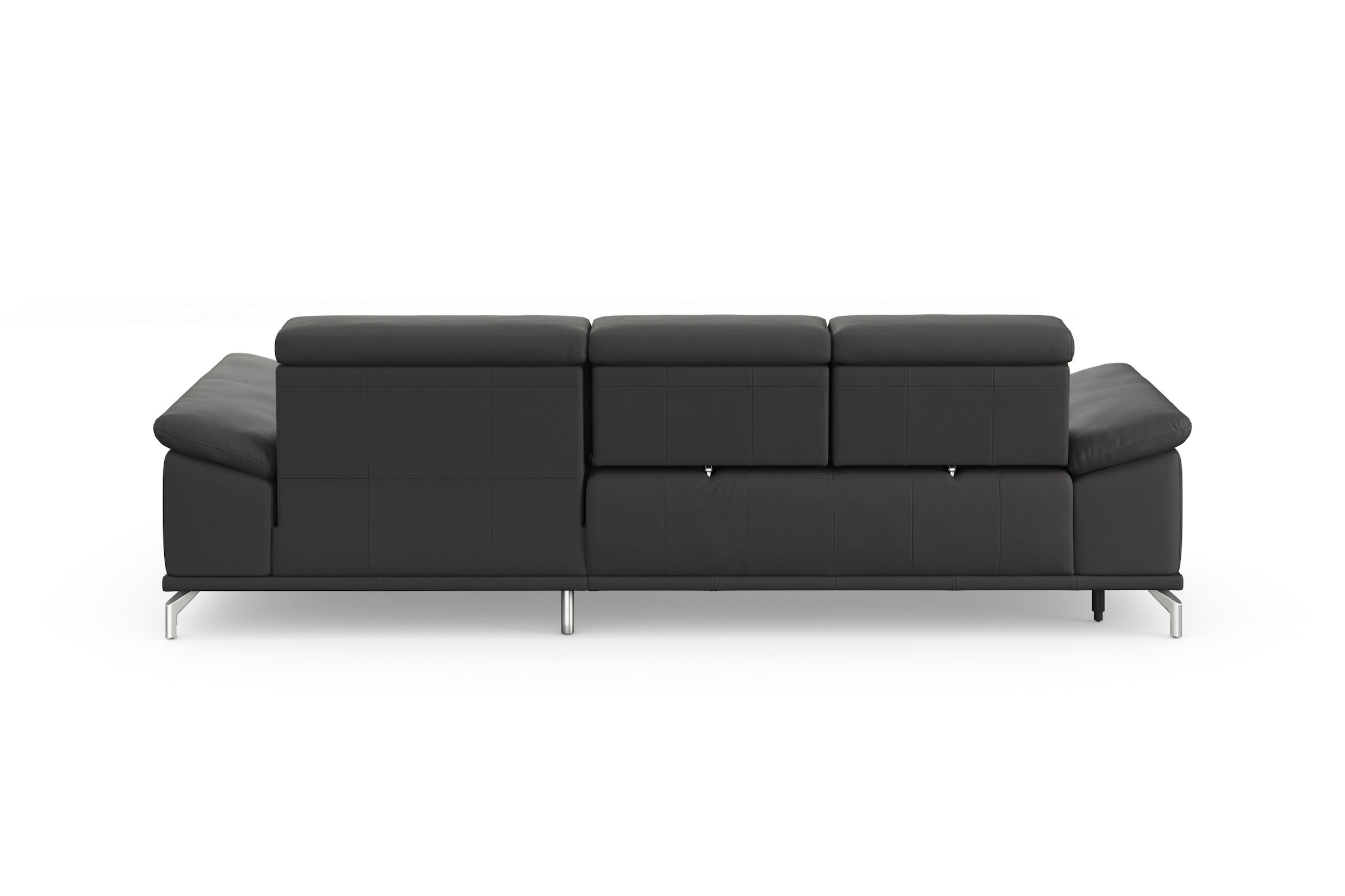 sit&more Ecksofa »Cabrio L-Form, mit Sitztiefenverstellung, Arm- und Kopfteilverstellung«, 2 Nierenkissen, Federkern, optional Bettfunktion und Stauraum