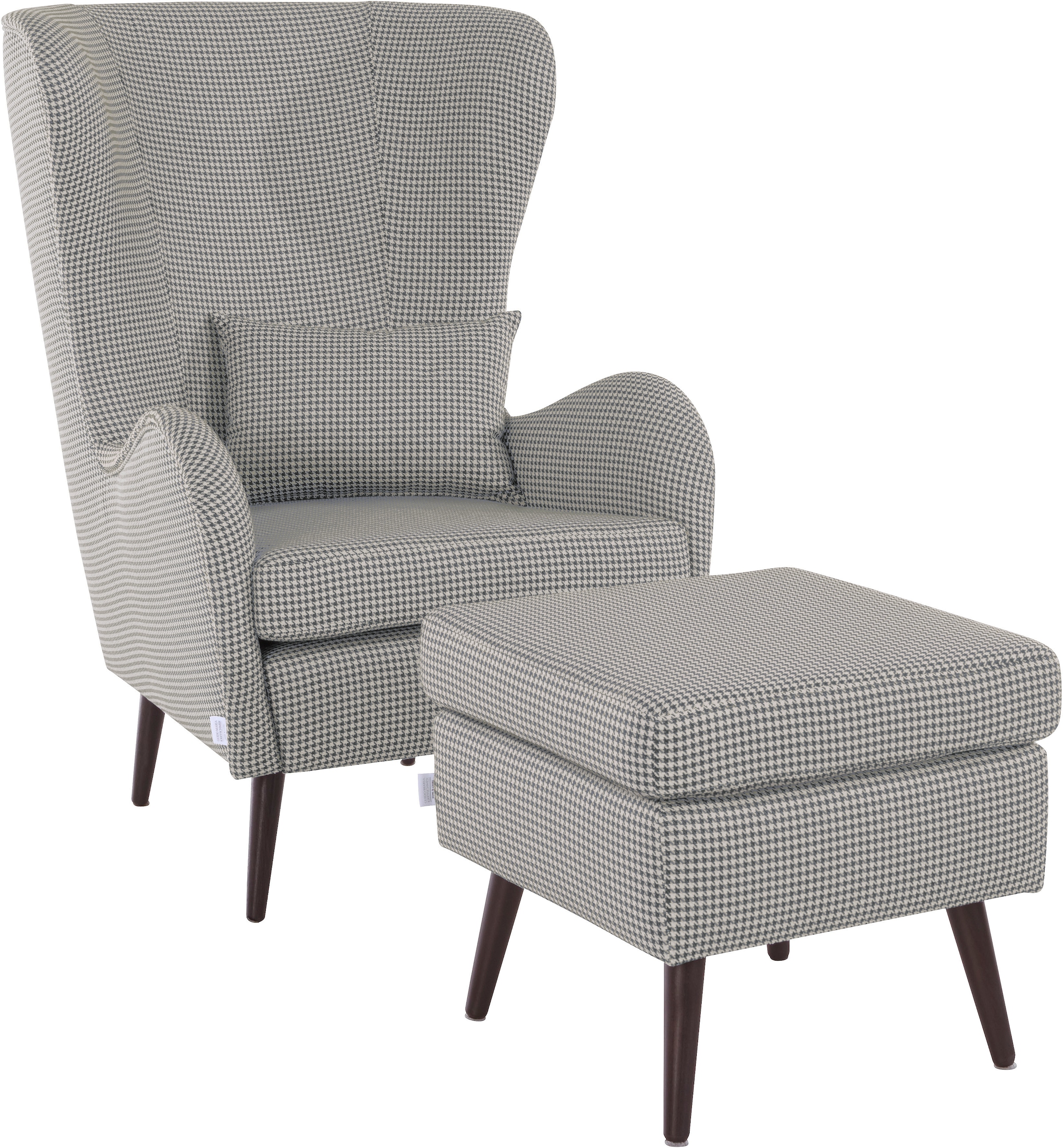 Guido Maria Kretschmer Home&Living Sessel »Sallito«, incl. Hocker, in 6 Bezugsqualitäten, Sessel B/T/H: 76/85/109 cm