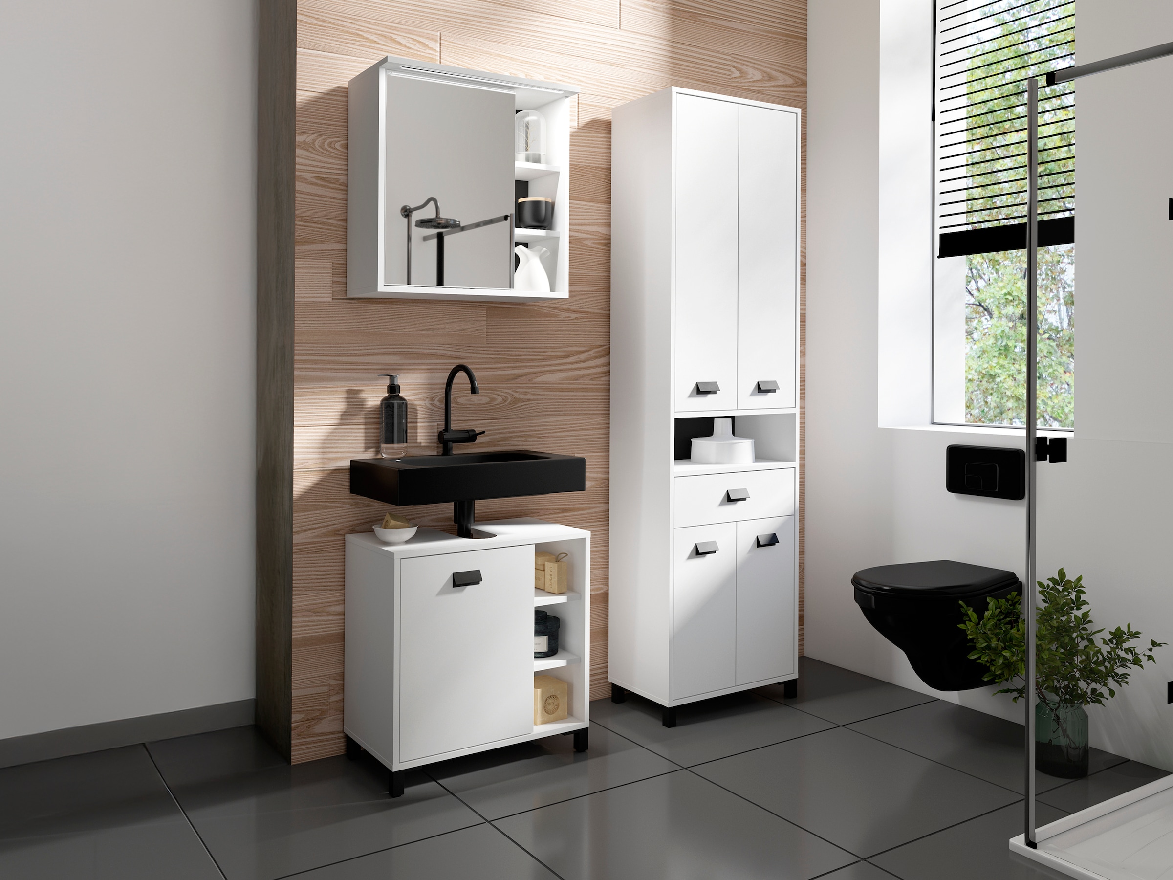 byLIVING Badmöbel-Set »Wellness« Komplett-Set, 3-tlg, 3 Stk. tlg.