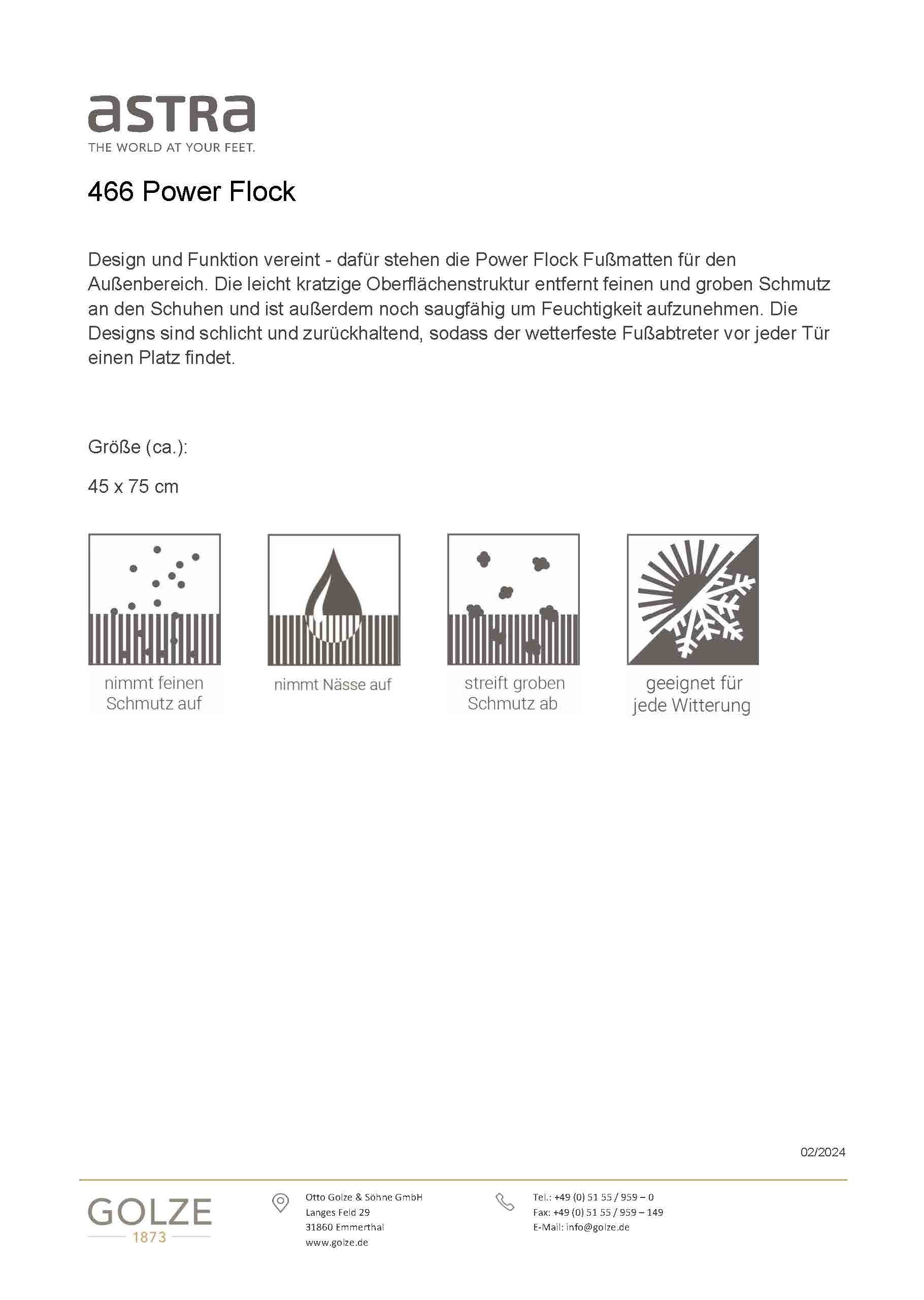ASTRA Fußmatte »Power Flock 3« rechteckig 10 mm Höhe Flock Fussmatte, Türmatte mit Schriftzug, wetterfest
