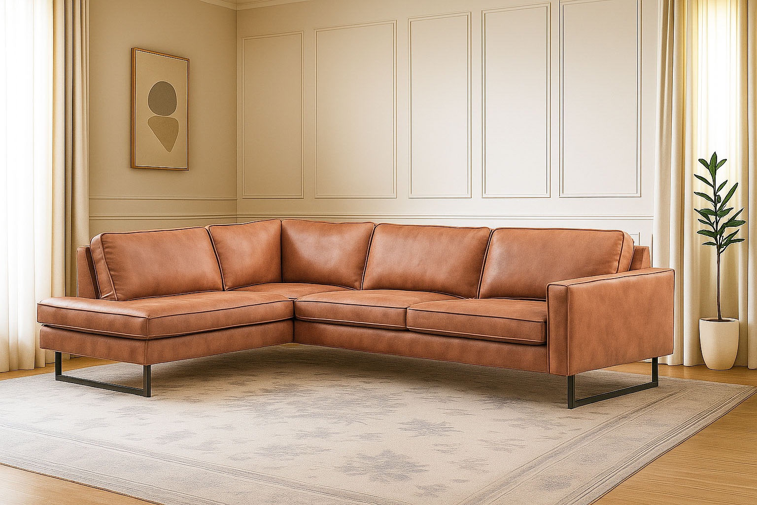 Home affaire Ecksofa »Pinto, 290 cm, Cord, Chenille, Lederoptik, Ottomane l günstig online kaufen