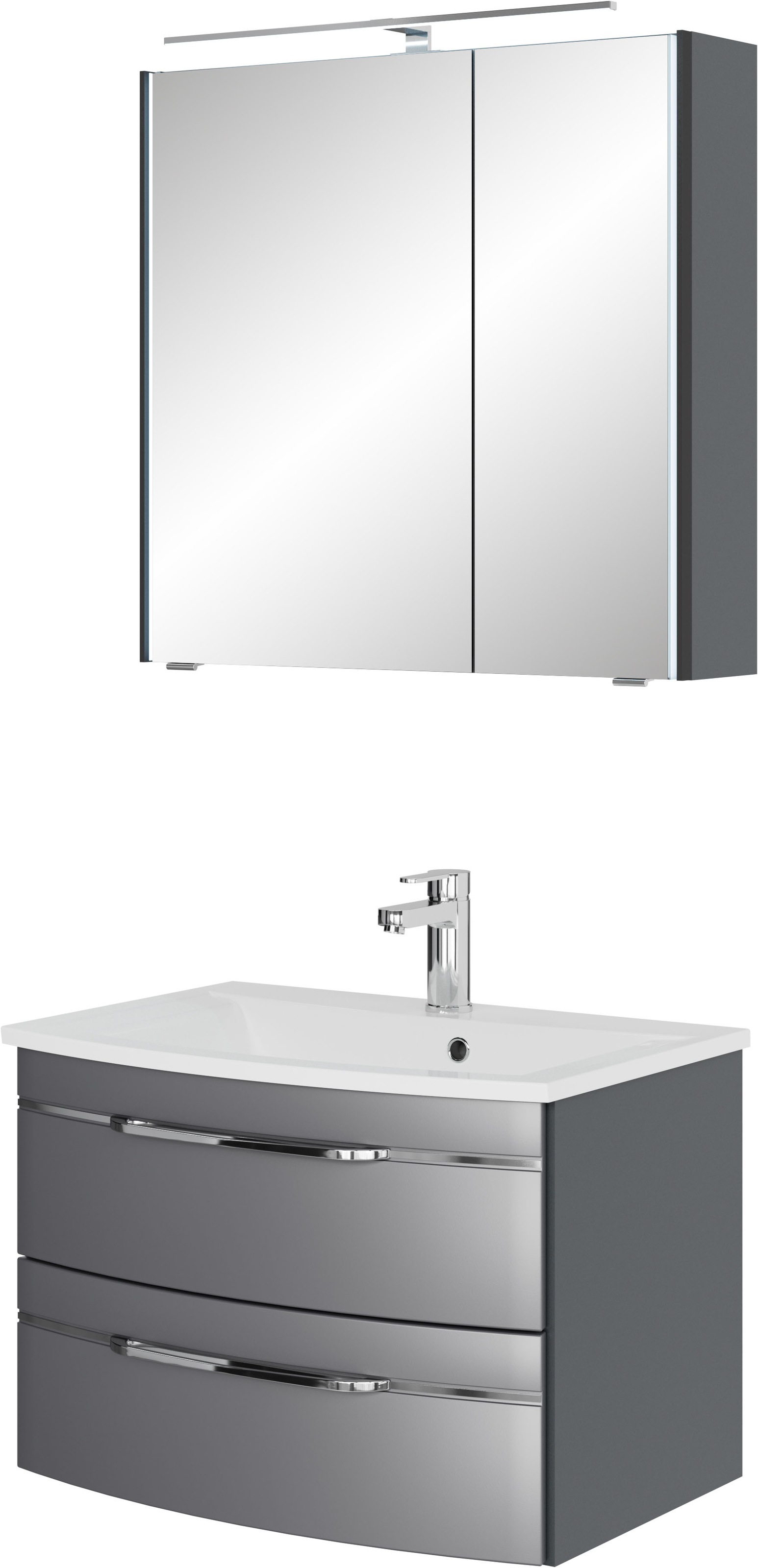 Saphir Badmöbel-Set »Serie 7045 2-teilig Mineralmarmor-Waschtisch mit LED-S günstig online kaufen