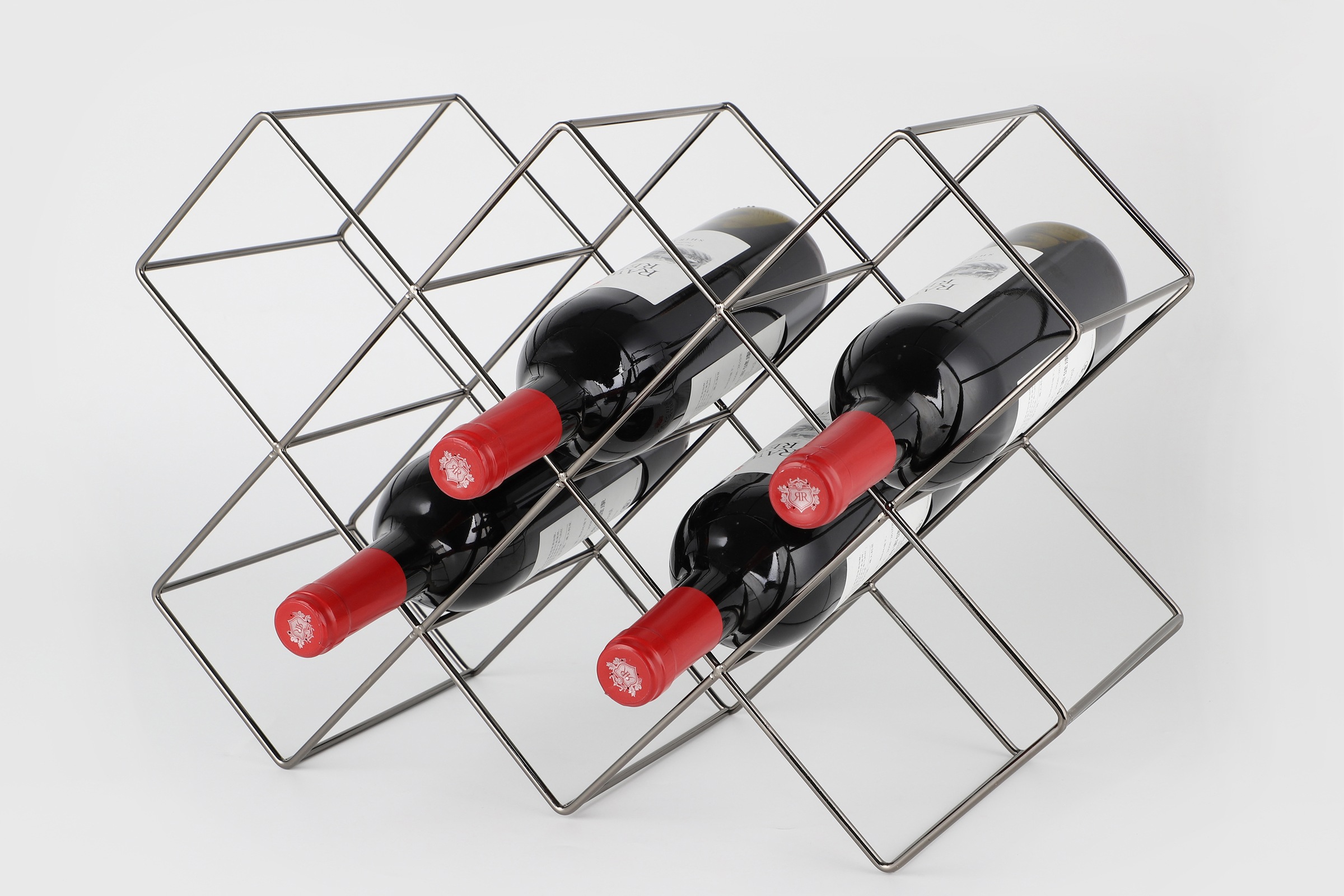 ECHTWERK Weinflaschenhalter, (1 St.), Weinregal aus Eisen, für bis zu 8 Flaschen, stabil, 46 x 31 x 16,6 cm