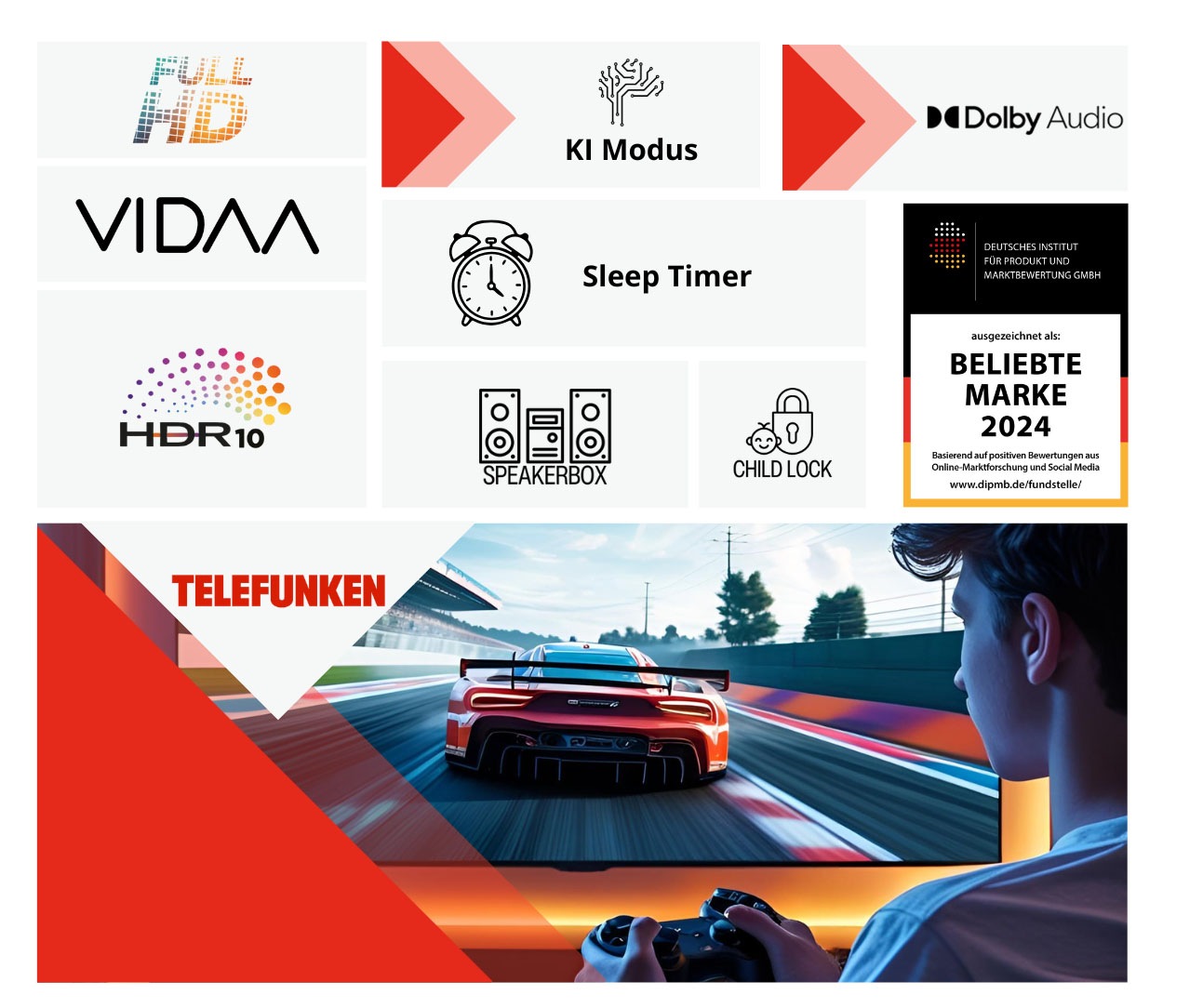 Telefunken LED-Fernseher »D40F900M8CWI« 100 cm/40 ″ Full HD Smart-TV