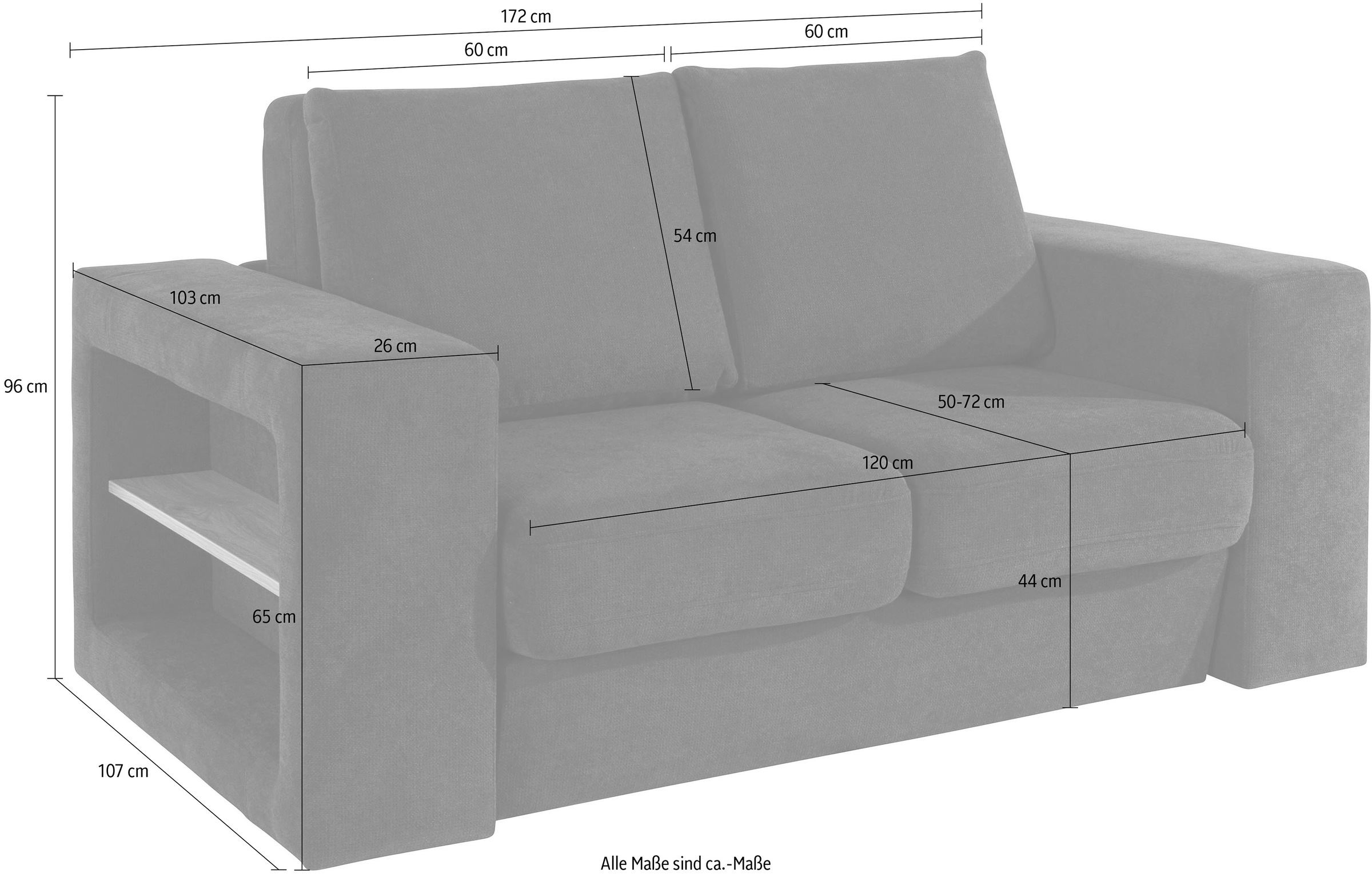 LOOKS by Wolfgang Joop 2-Sitzer »Looksvb«, Verwandlungssofa: aus Sofa wird Sofa mit 2 Hockern, mit Regalfunktion