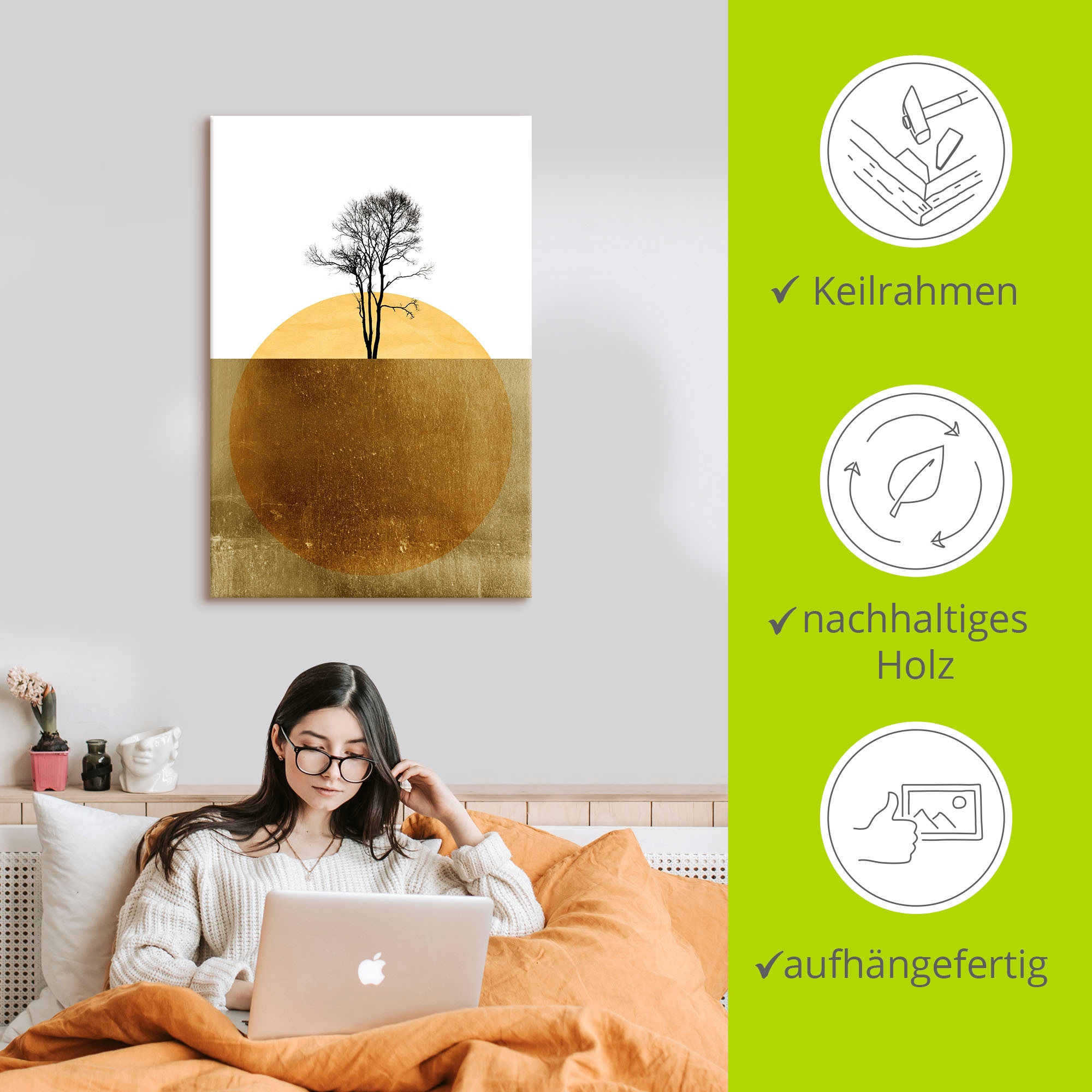 Artland Wandbild »Goldener Ozean«, Meer Bilder, (1 St.), als Alubild, Outdoorbild, Leinwandbild, Poster in verschied. Größen