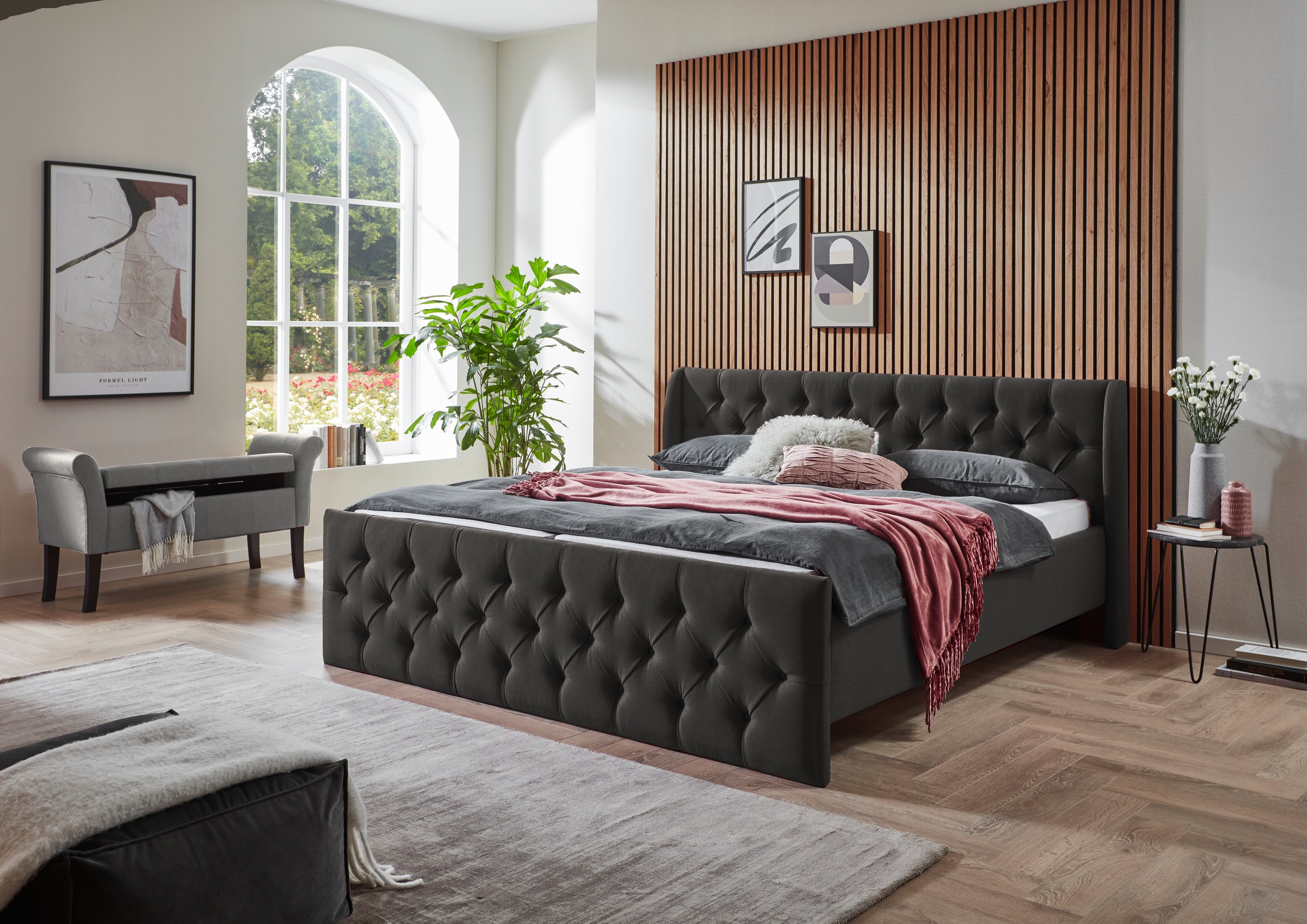 ATLANTIC home collection Bettgestell »TAMINA mit Chesterfieldoptik Kopf- un günstig online kaufen