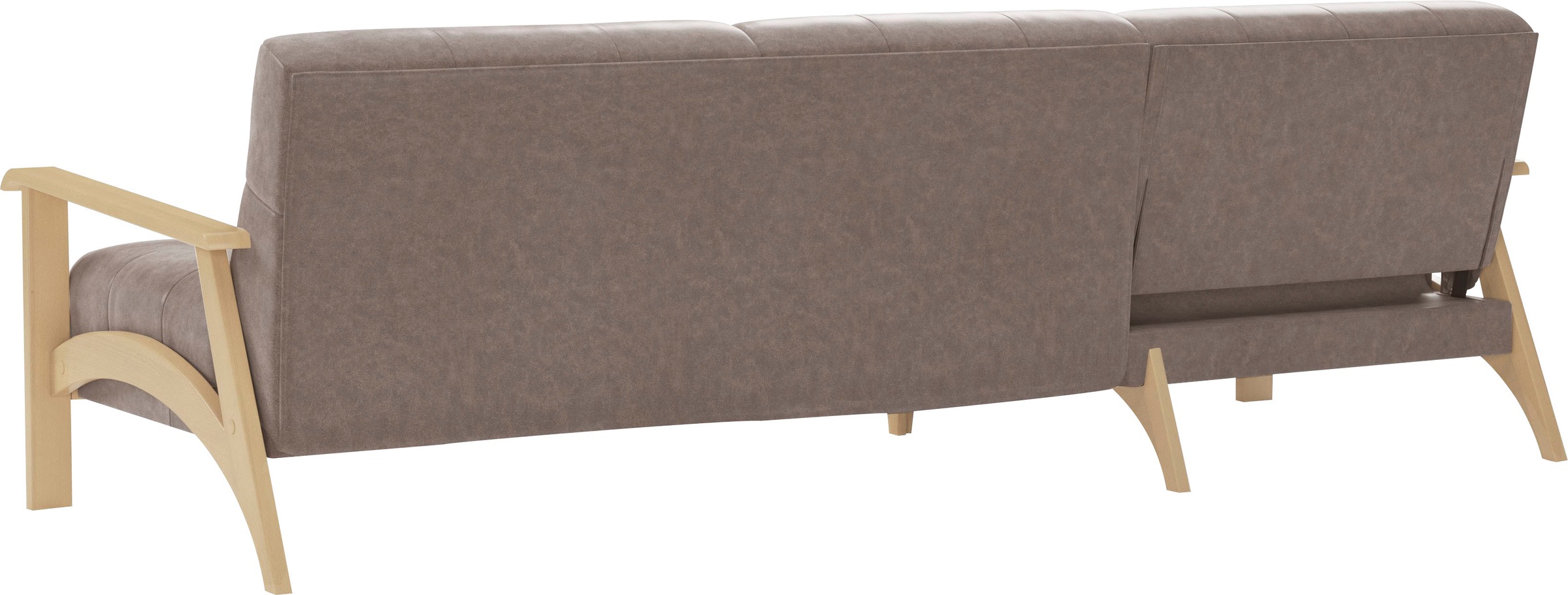 sit&more Ecksofa »Billund L-Form«, Armlehnen aus Buchenholz in natur, verschiedene Bezüge und Farben