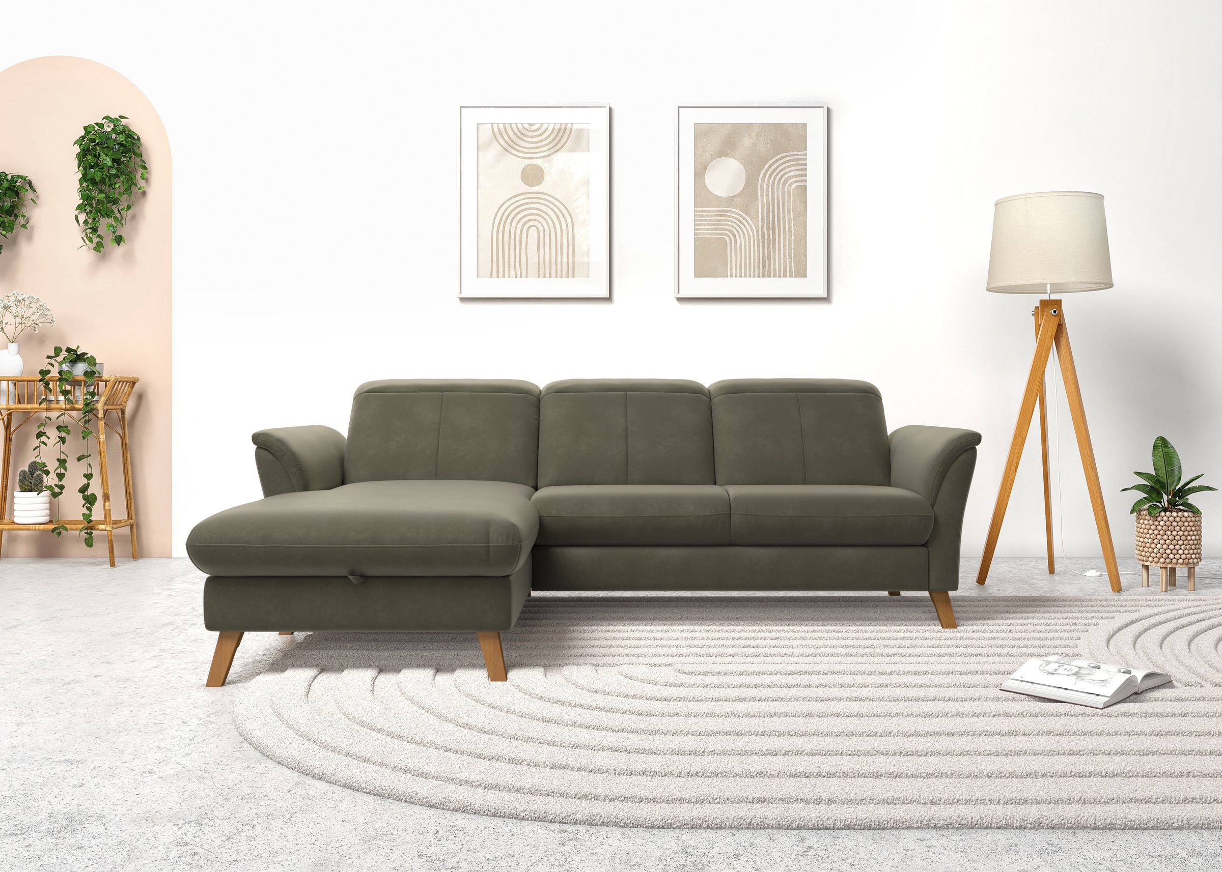 sit&more Ecksofa »Romero L-Form«, wahlweise mit oder ohne Relax-Funktion, Bettfunktion, Bettkasten