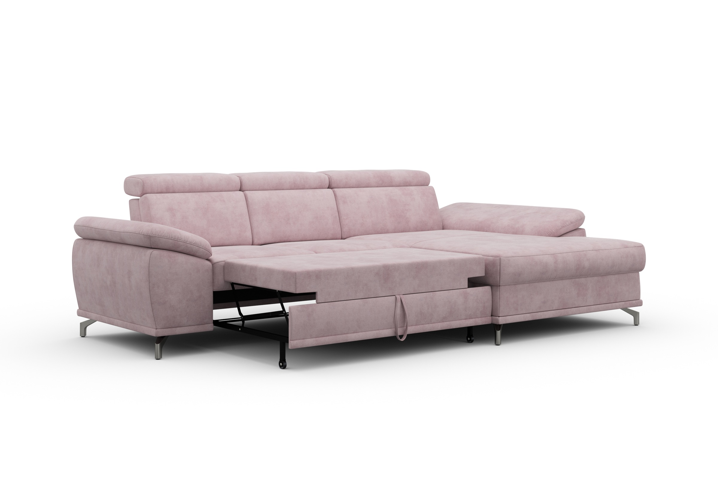 sit&more Ecksofa »Cabrio L-Form, mit Sitztiefenverstellung, Arm- und Kopfteilverstellung«, 2 Nierenkissen, Federkern, optional Bettfunktion und Stauraum