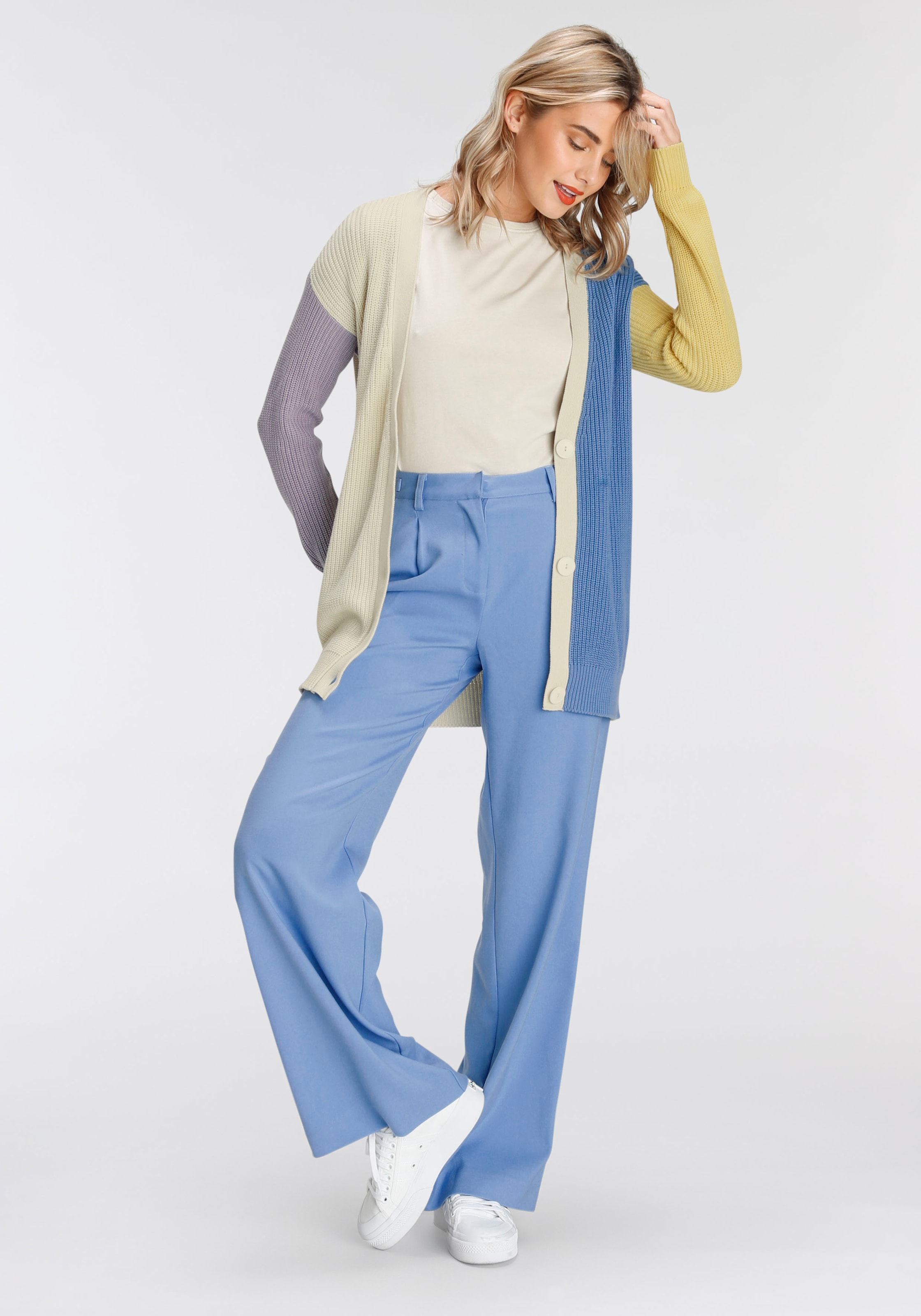 AJC Cardigan, im farbigen Colourblocking