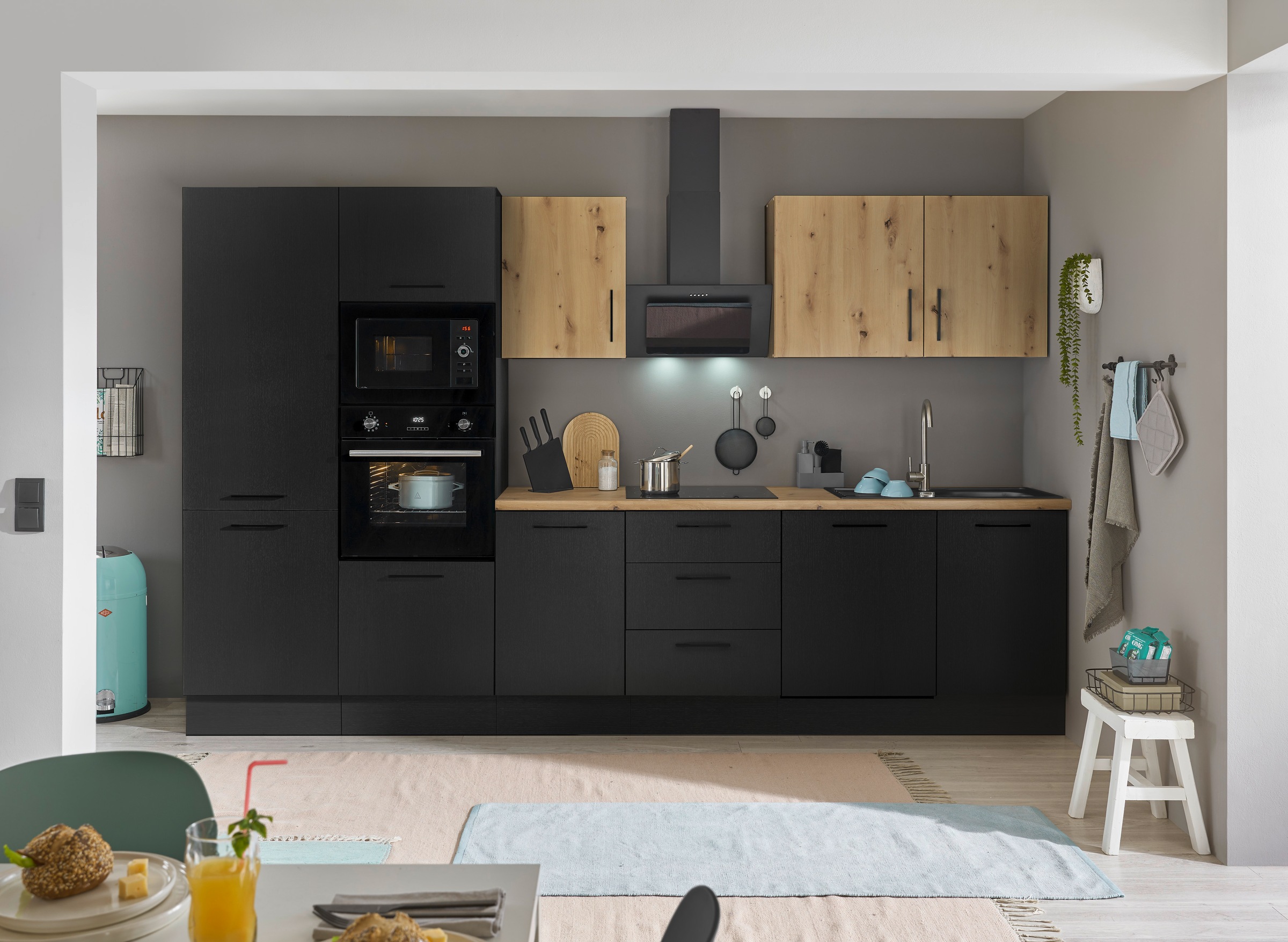 BASIC by Balculina Küchenzeile »Turin«, Breite 340 cm, wahlweise mit E-Geräten