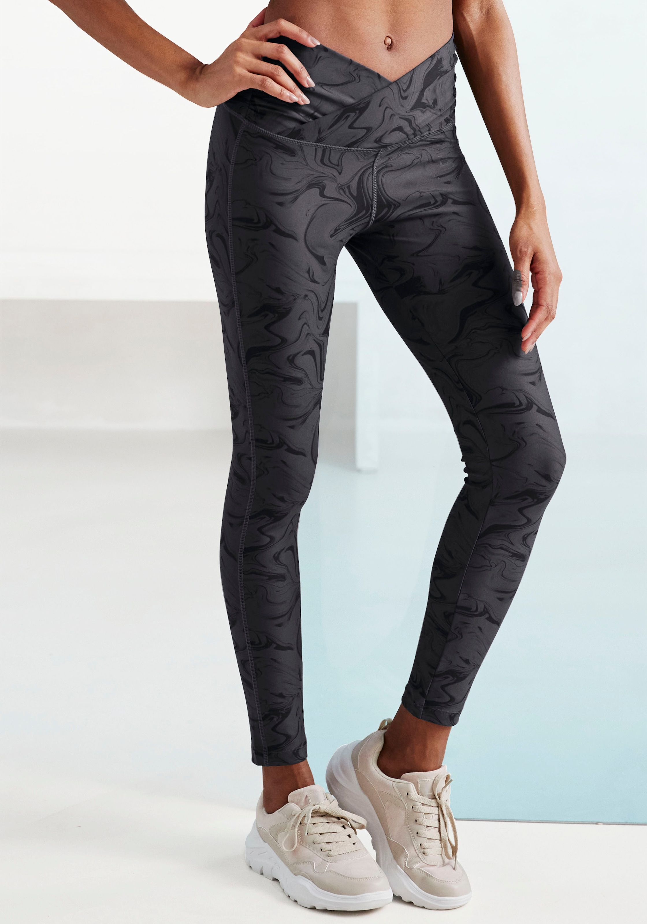 Funktionsleggings, Sportleggings im Allover-Druck