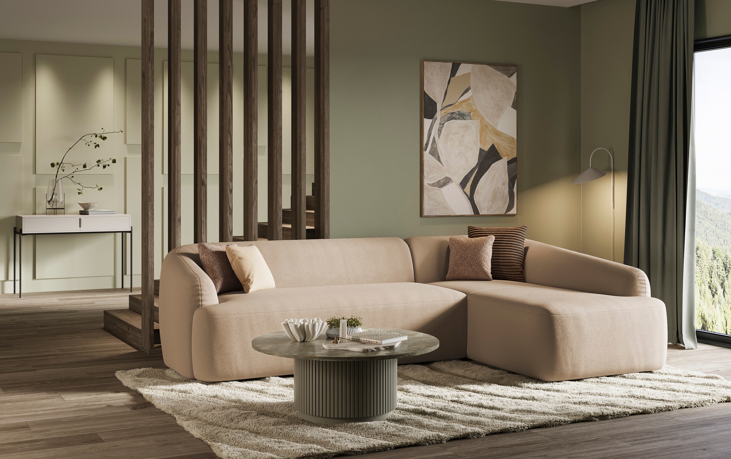 INOSIGN Ecksofa »Nergal, organisches Design, Breite 296cm, L-Form« Modernes günstig online kaufen