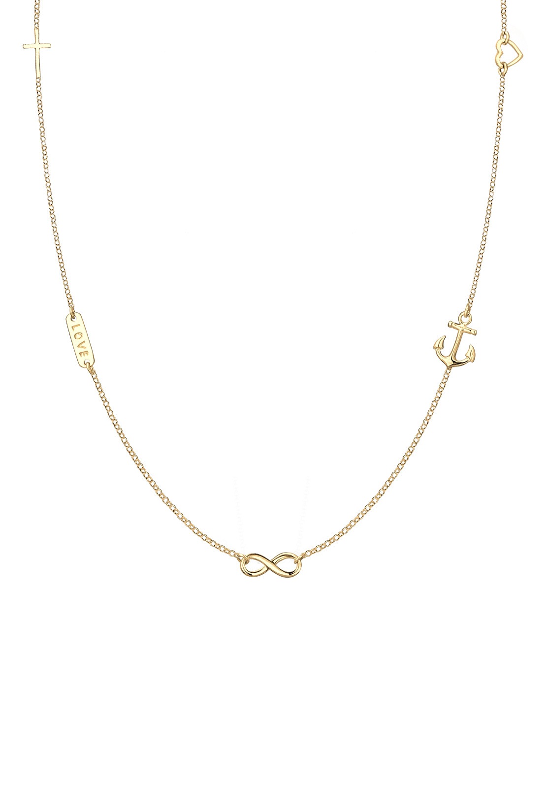 Elli Kette mit Anhänger »Kreuz Herz Infinity Anker Stern 925 Sterling Silber«