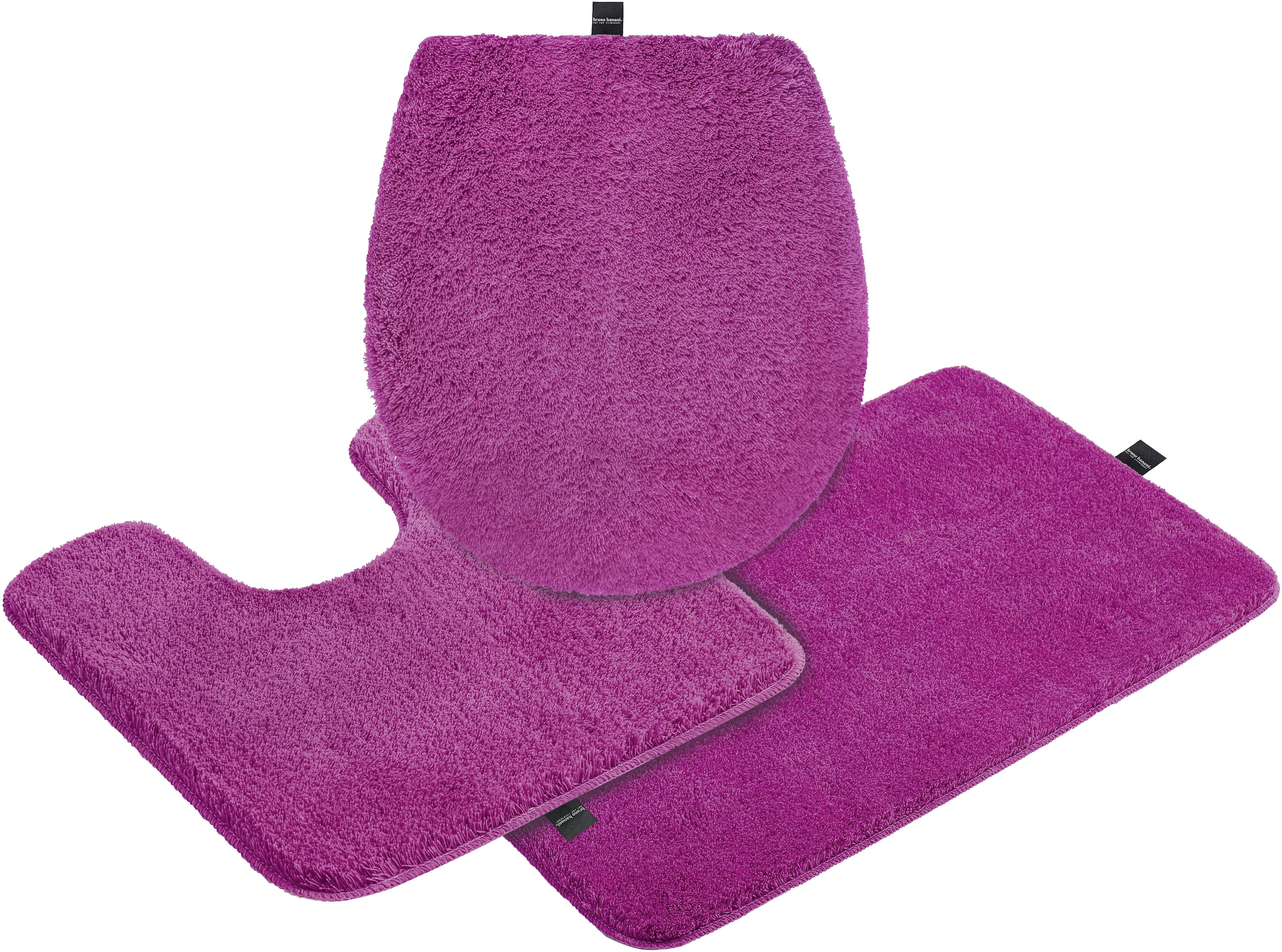 Bruno Banani Badematte »Lana, Badvorleger, Badezimmer Teppich«, rutschhemmend beschichtet, fußbodenheizungsgeeignet-schnell trocknend-strapazierfähig, Badteppich, Badematten, unifarben, auch als 3 teiliges Set & rund